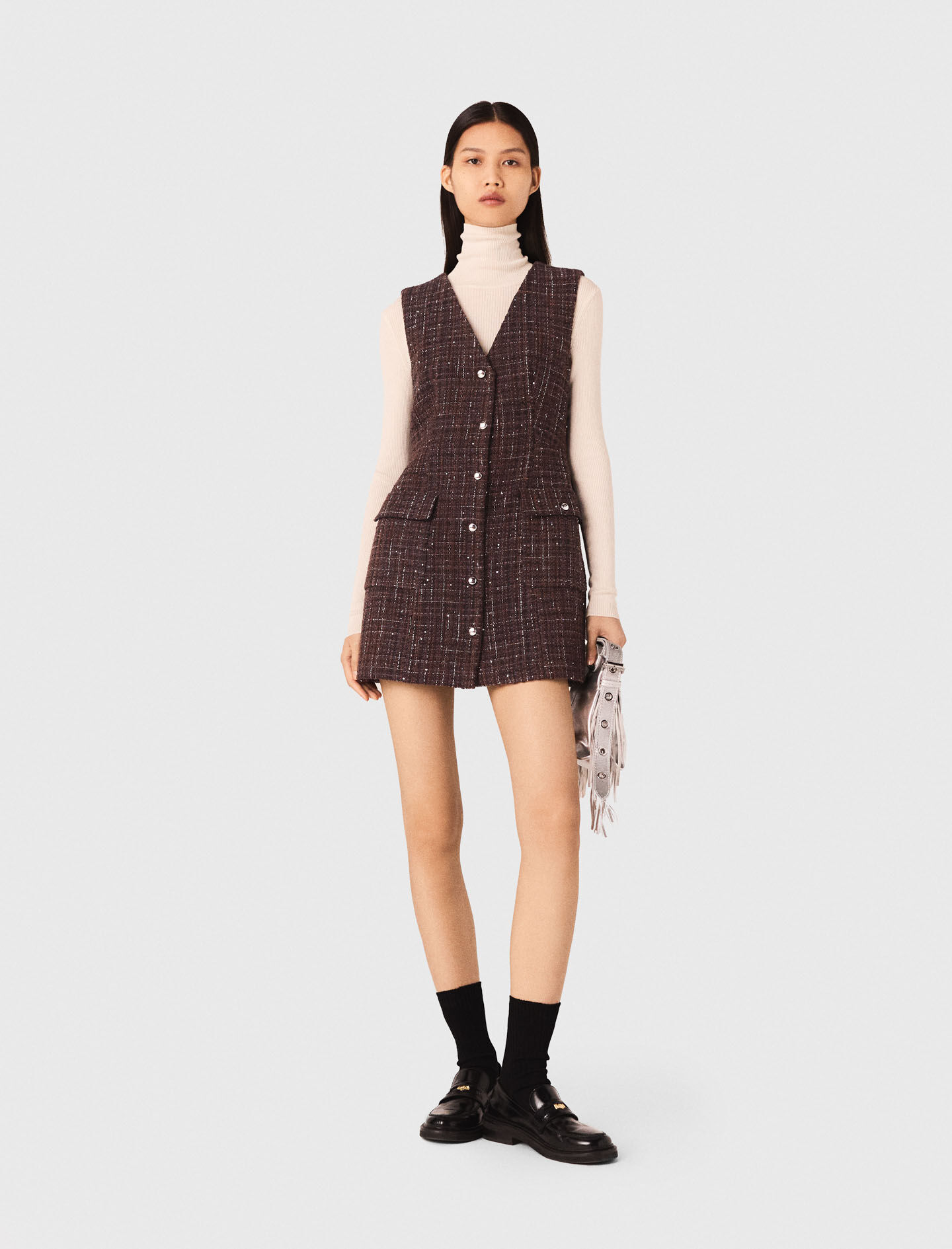 ワンピース THE TOE Leopold Tweed Dress brown S Leopold Tweed Dress – THE TOÉ