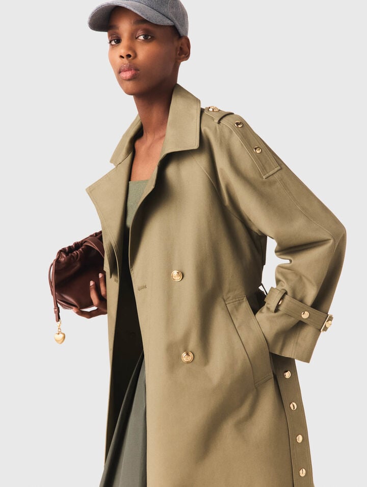 Removable collar stud trench coat