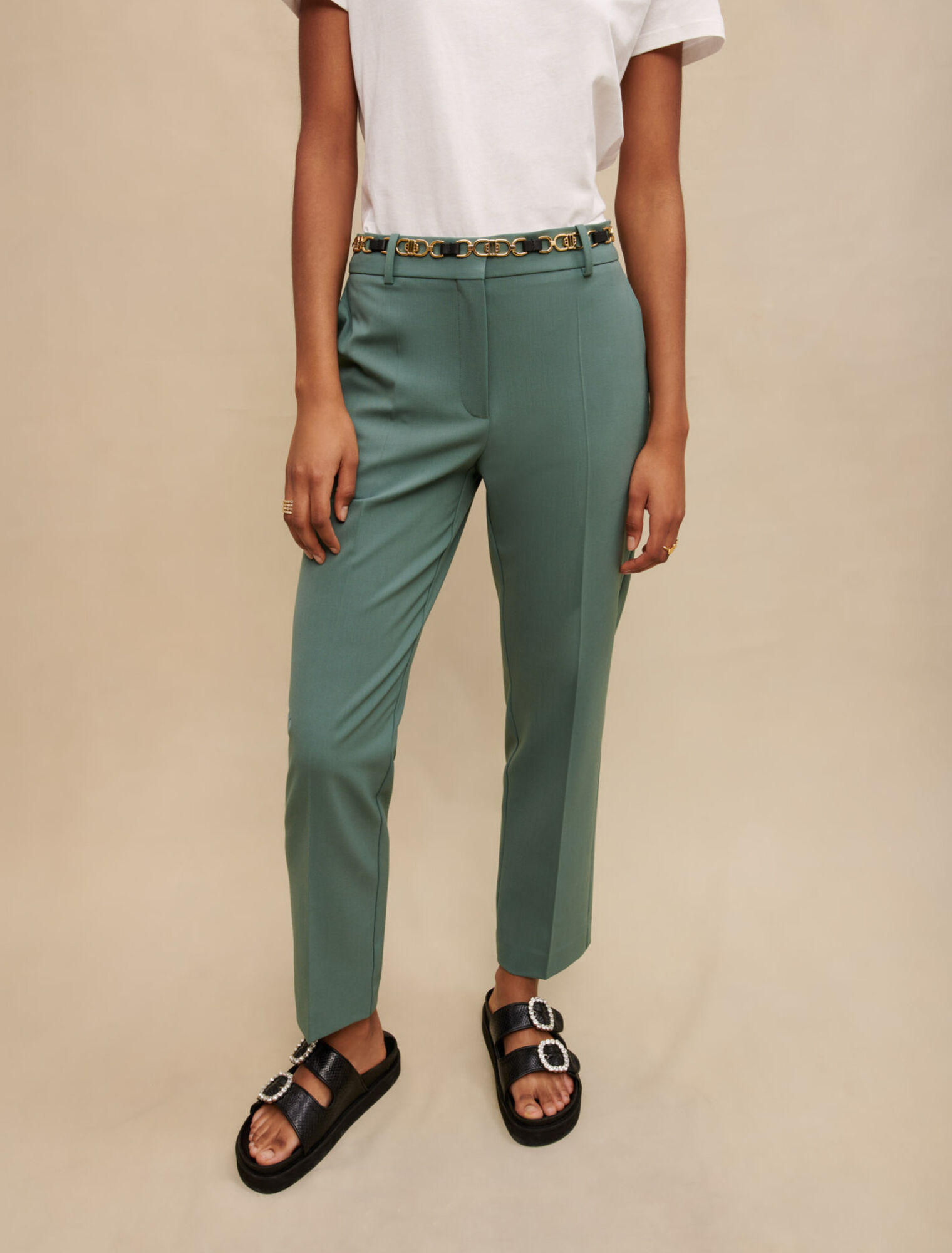 Straight-cut tailored trousers