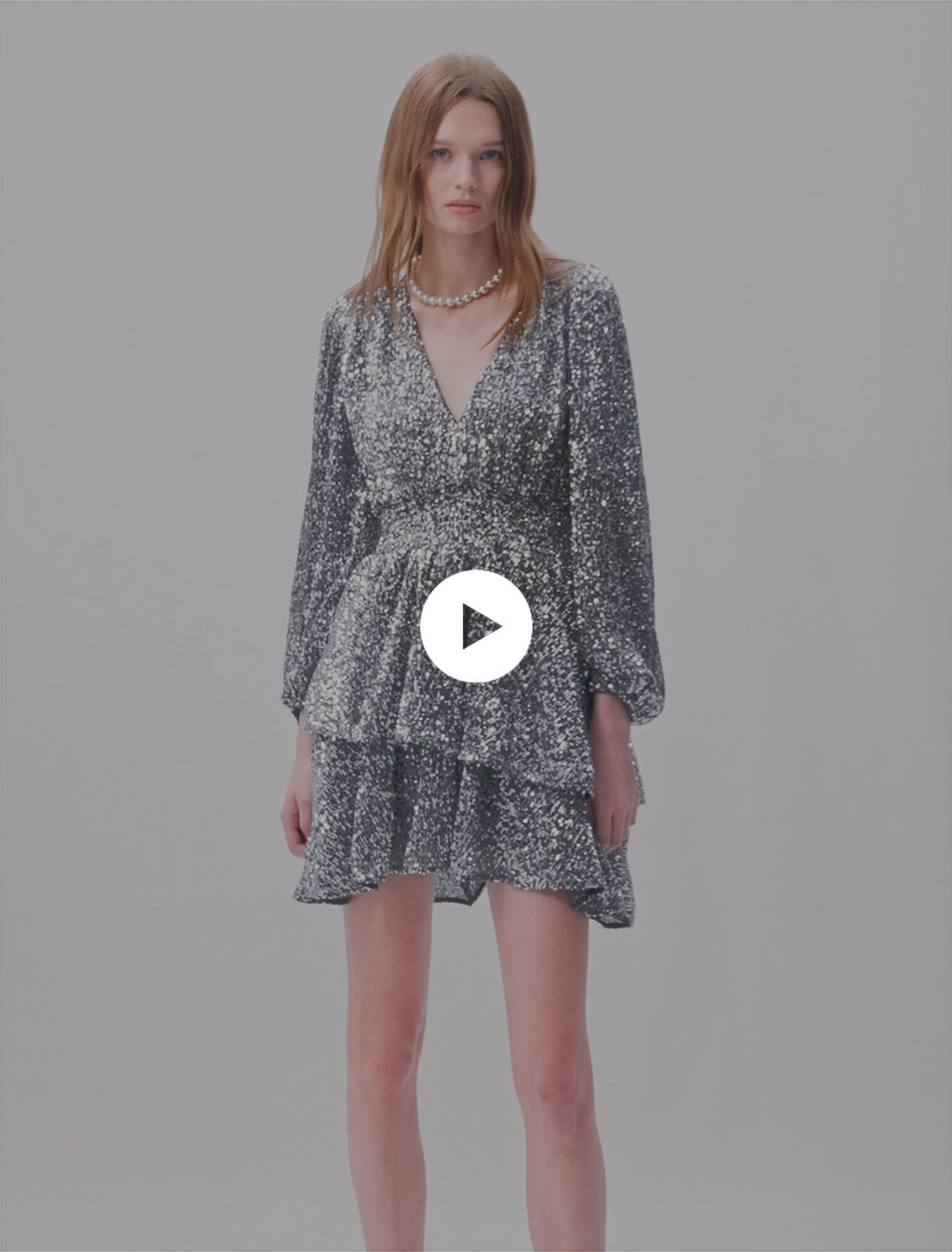 Short ruffled sequinned dress