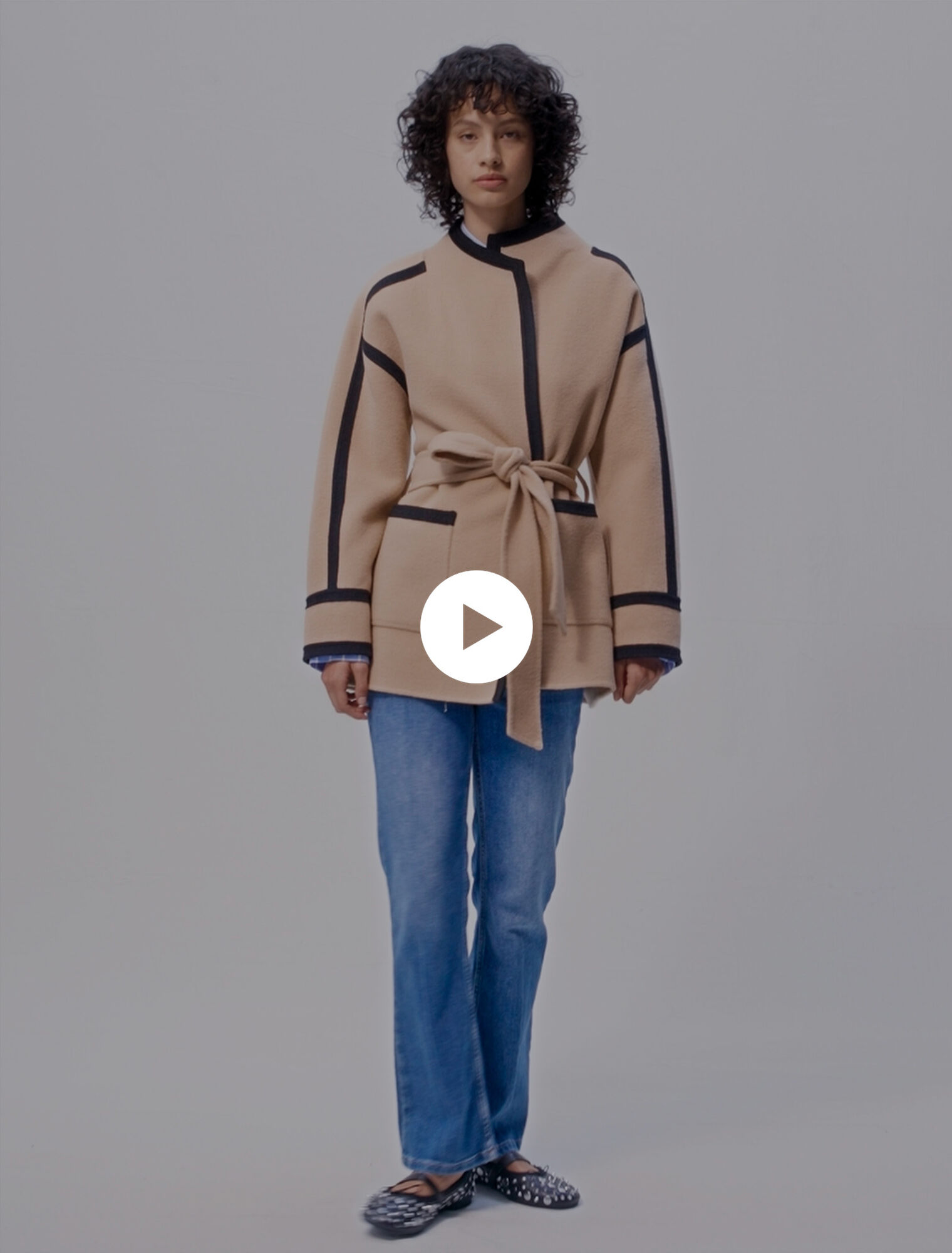 Short two-tone coat