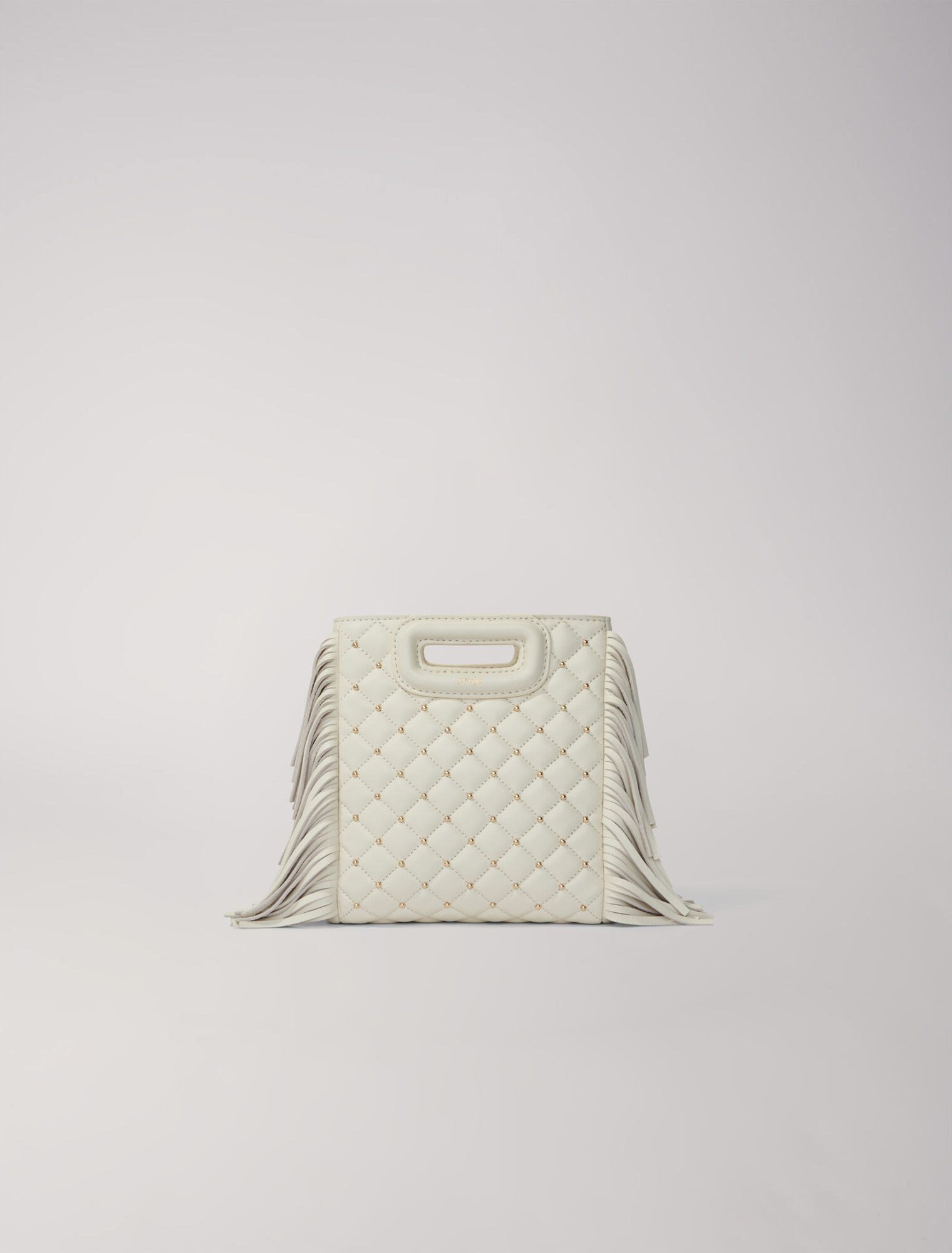 Studded M quilted leather mini bag