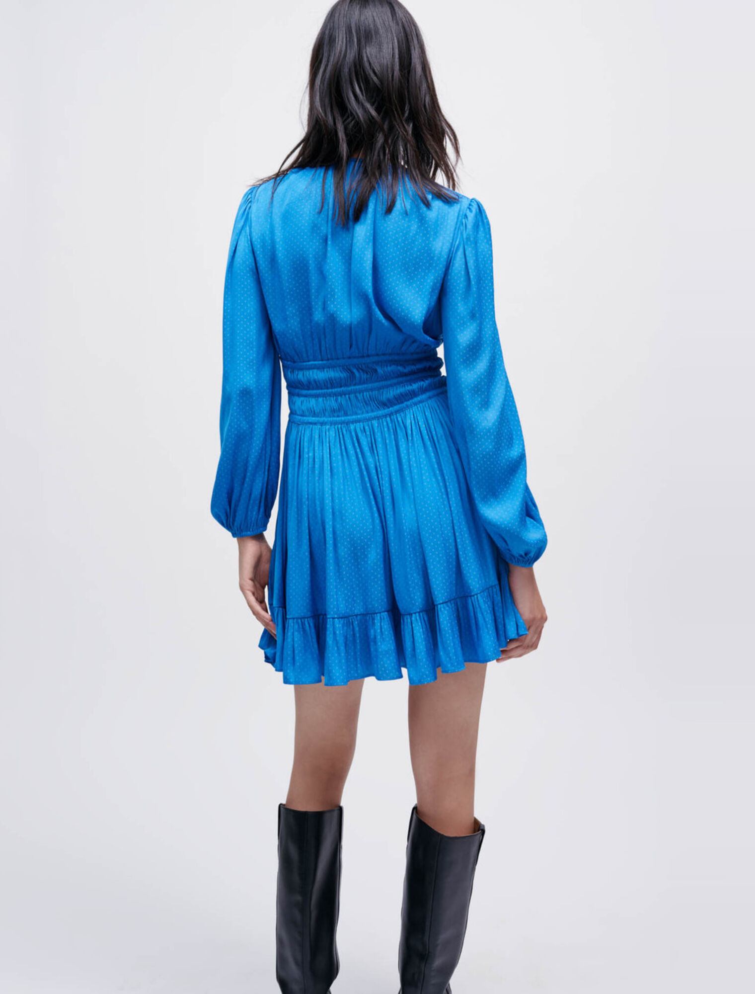 Ruffled satin dress