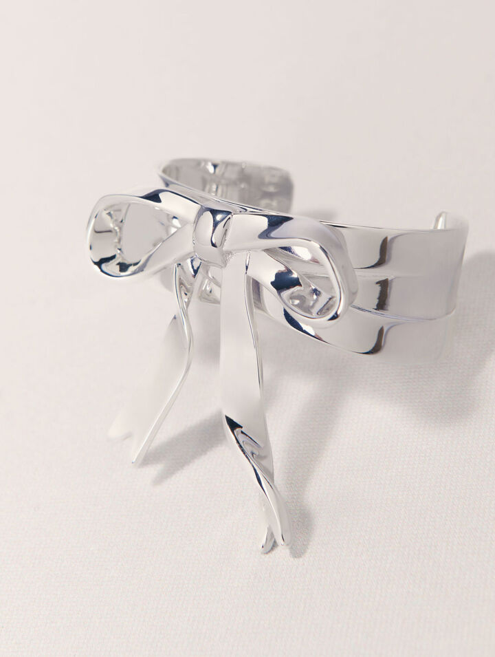 Silver bow cuff