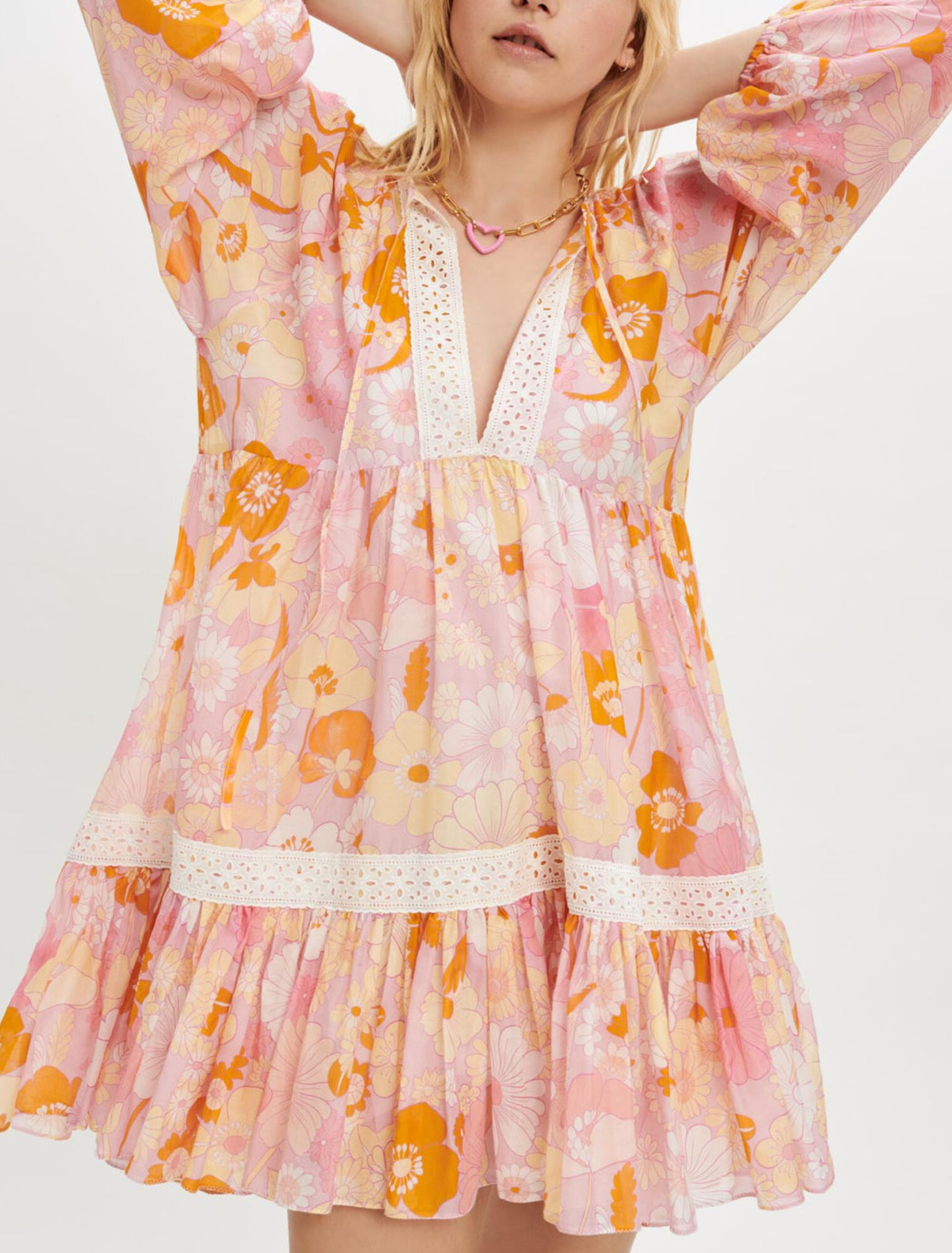 Cotton and silk voile dress