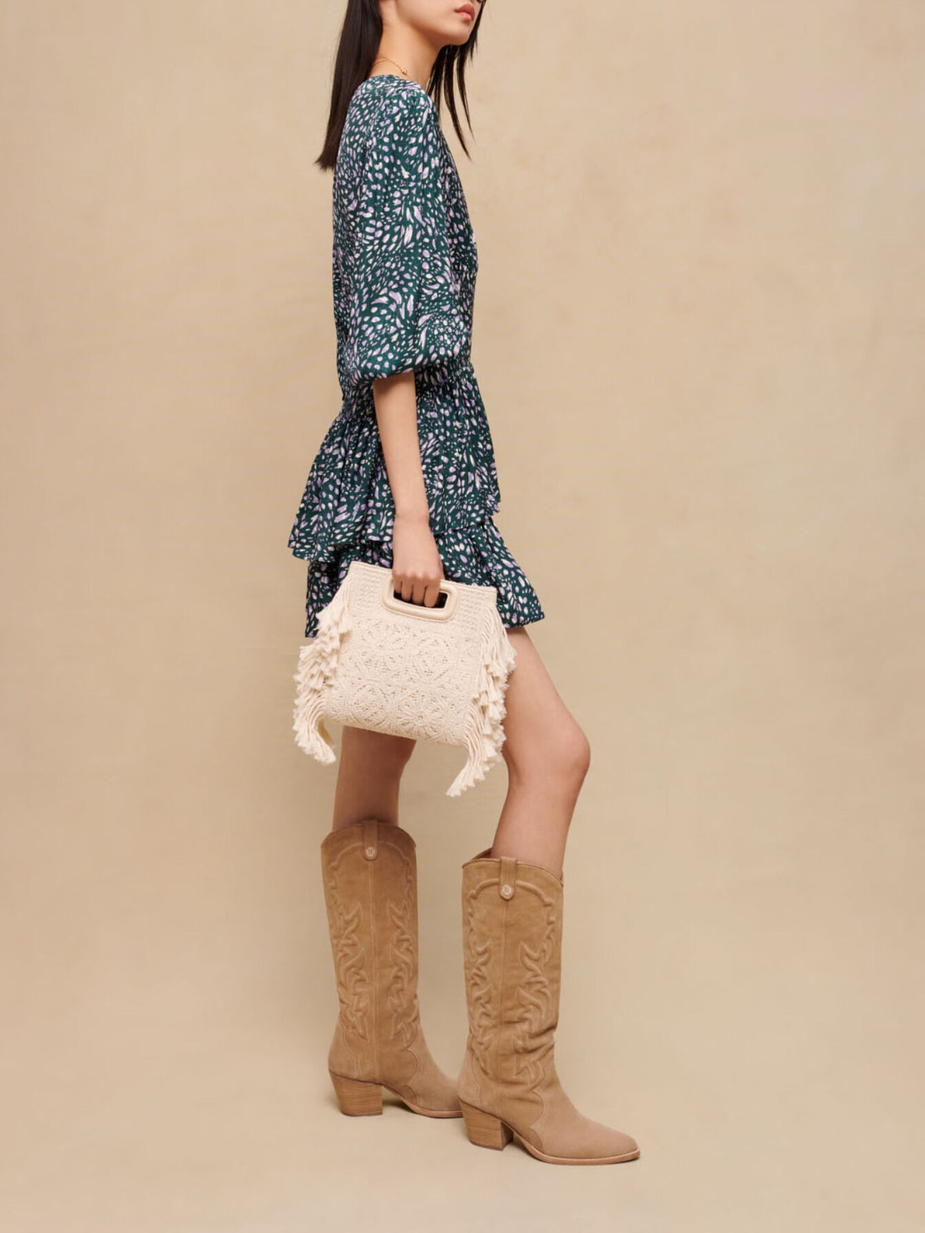 Printed short dress - Offline_Dresses | Maje