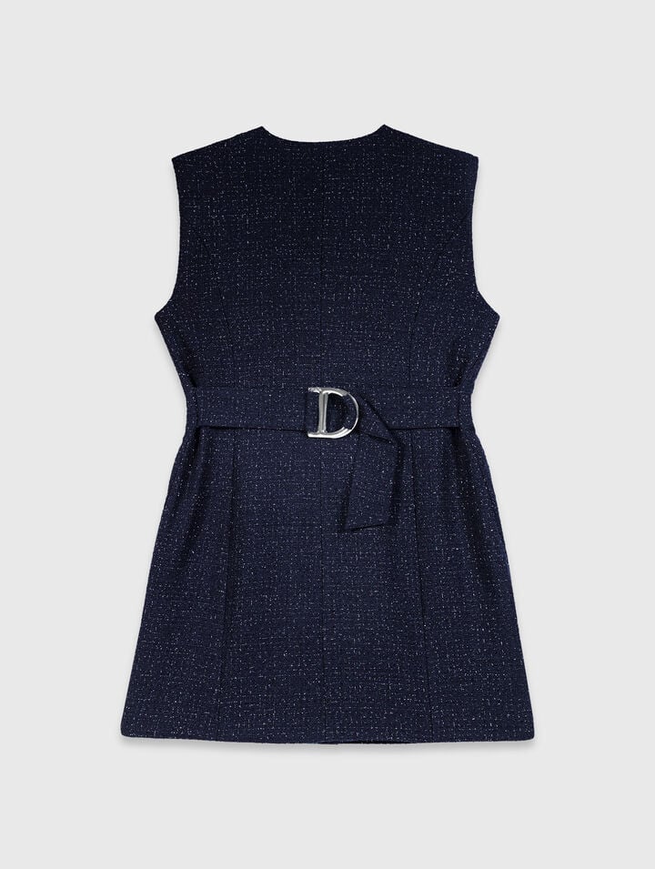 Short lurex tweed dress