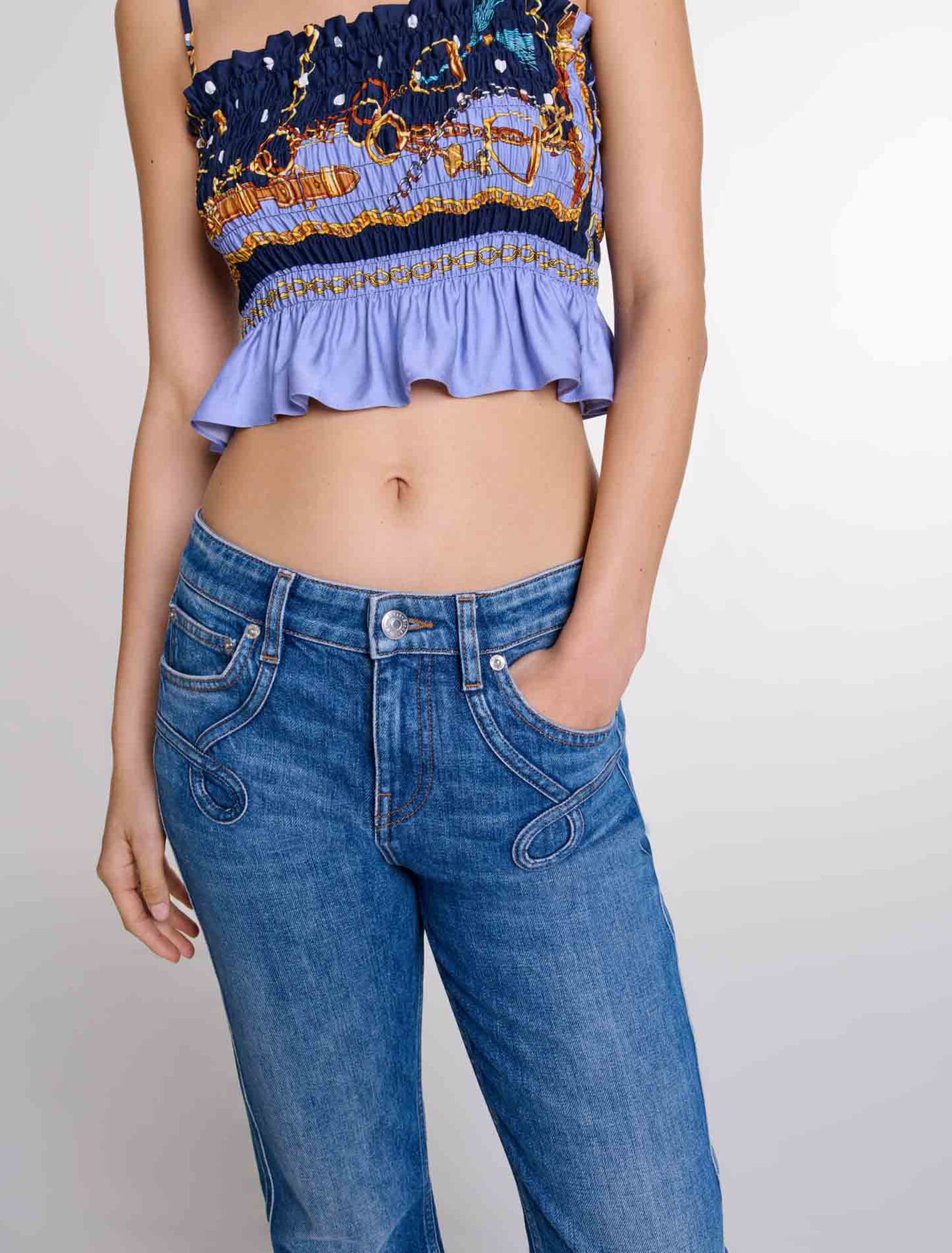 Embroidered flared jeans