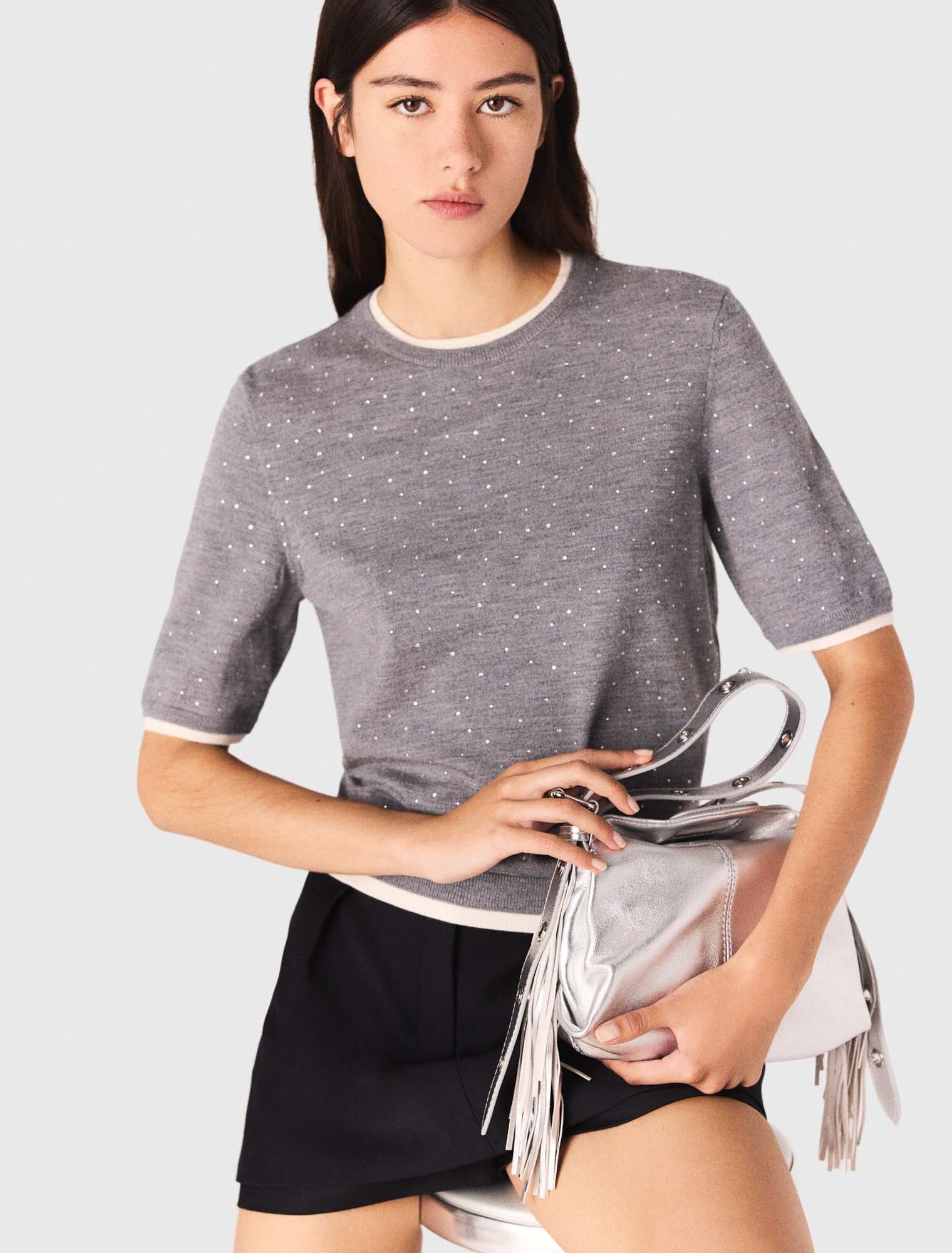 100% wool short-sleeve jumper
