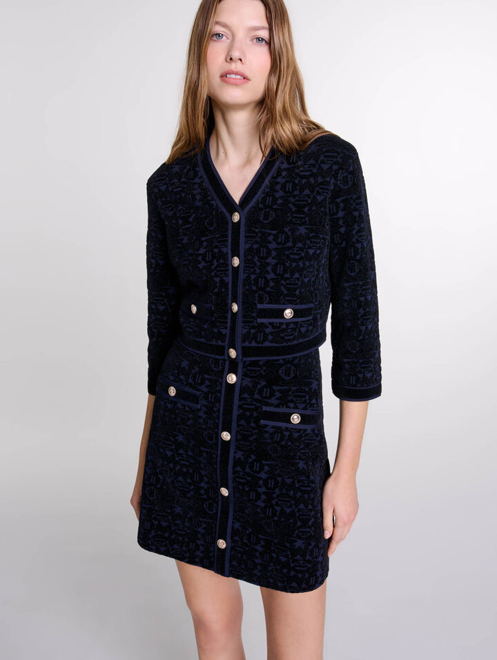 2-in-1 velvet knit dress
