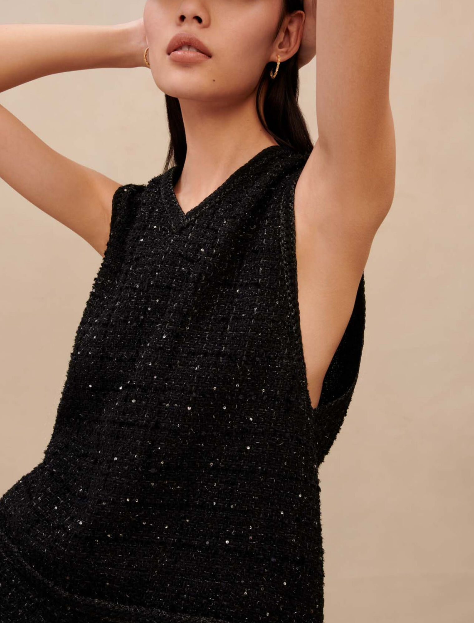 Metallic sleeveless top