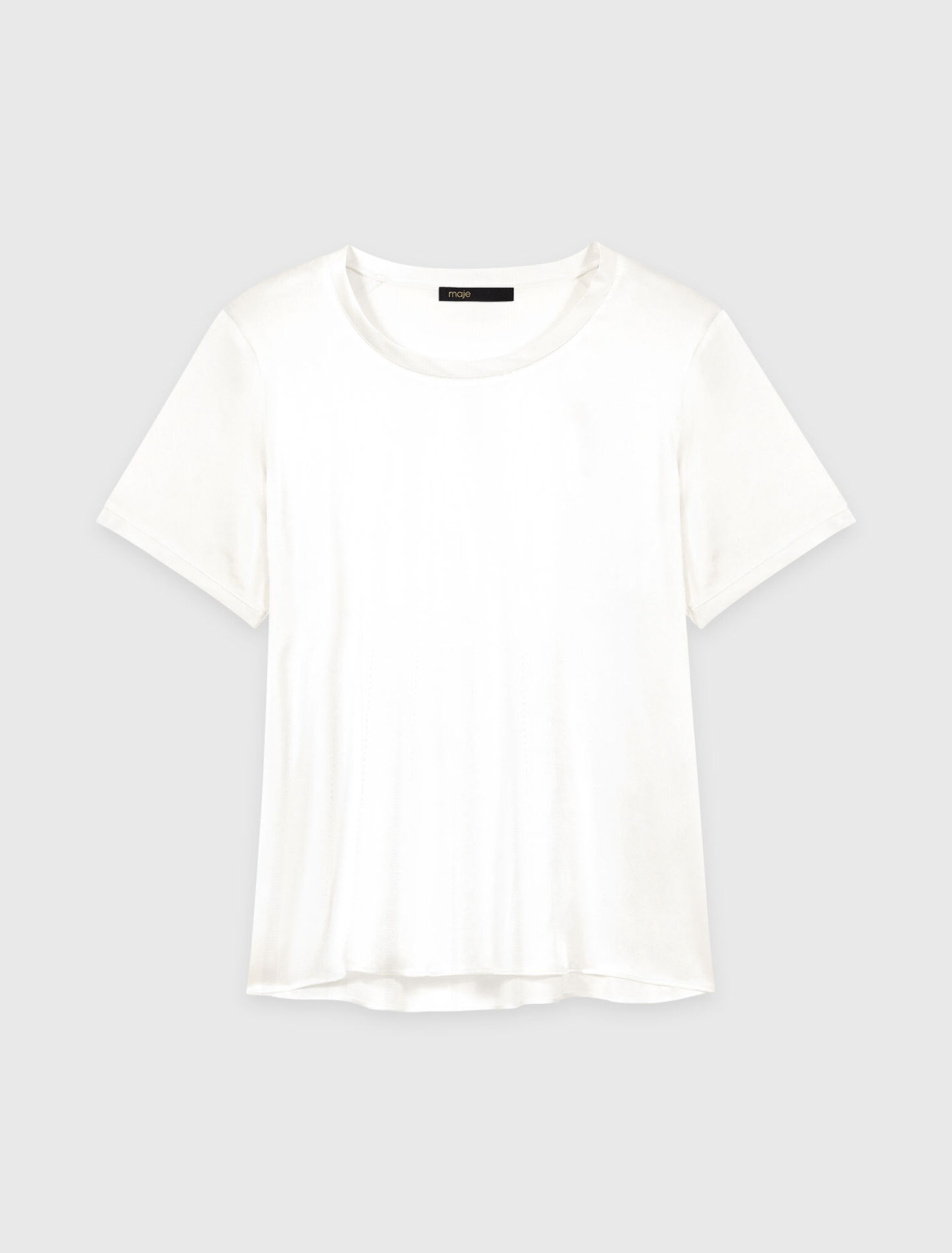 Short-sleeved silk top