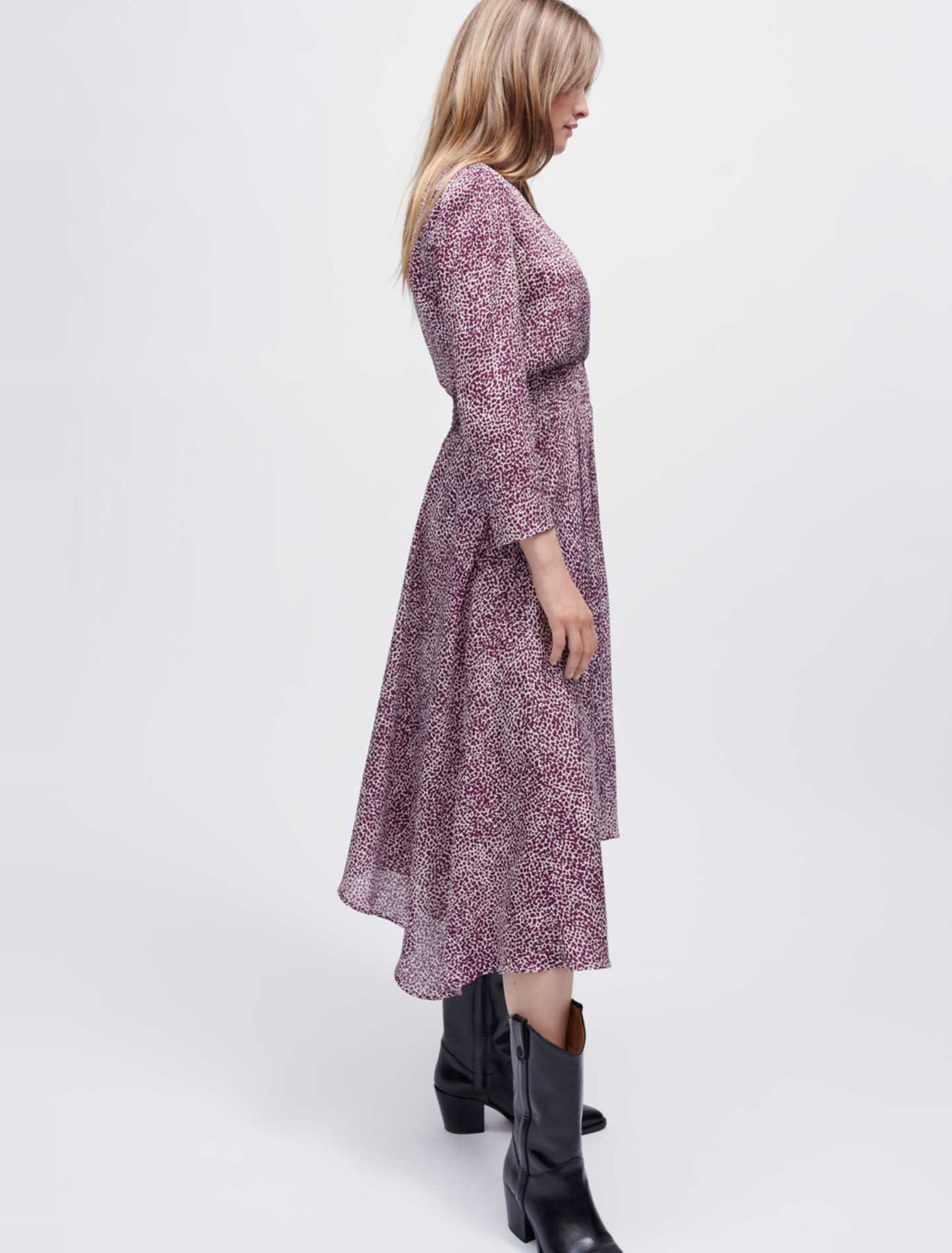 Leopard print asymmetrical dress