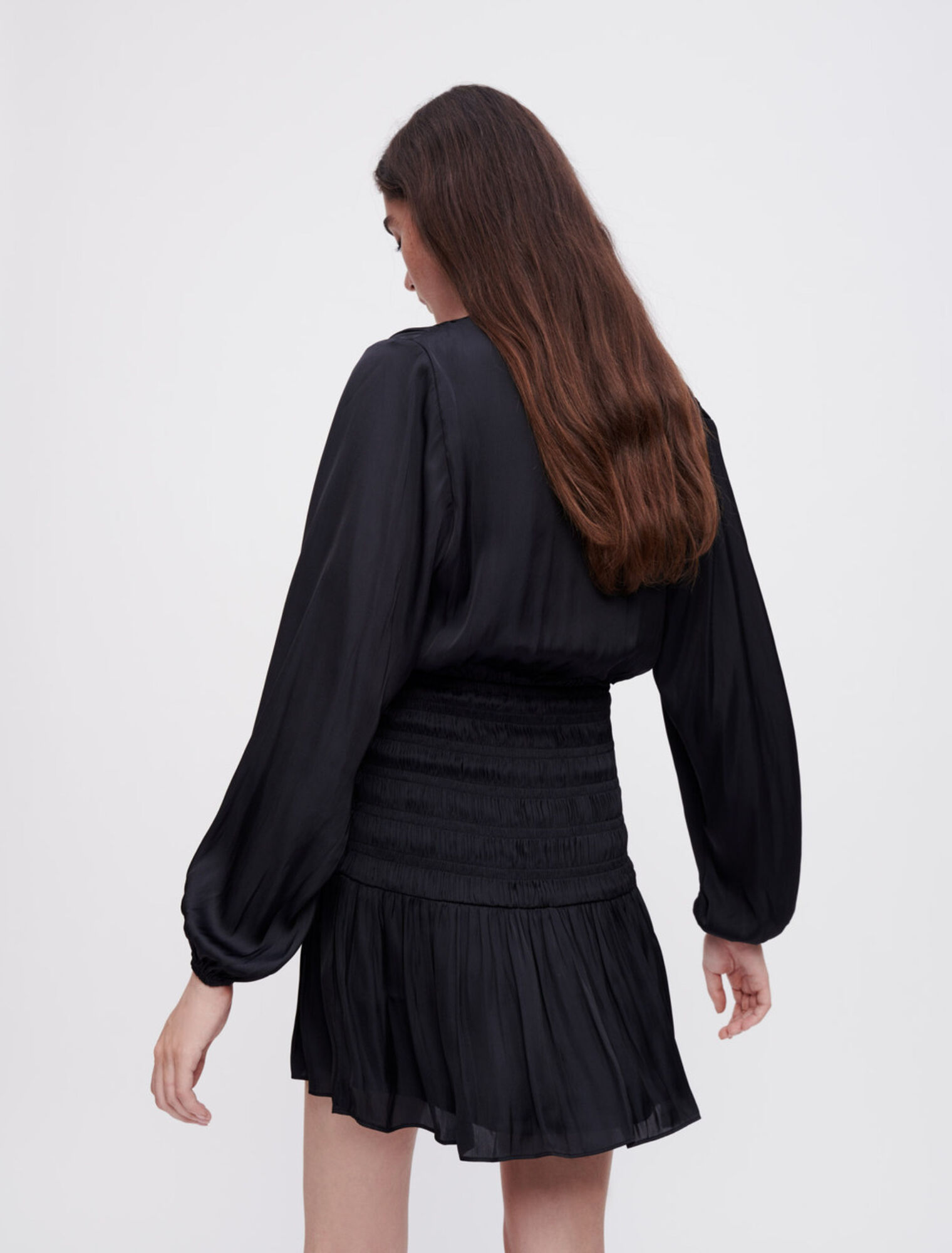 Smocked satin dress