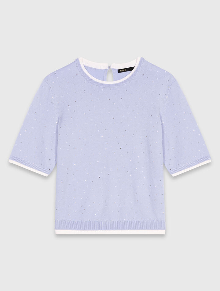 100% wool jumper with rhinestones