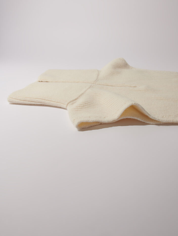 Cashmere/wool zip-up neck warmer