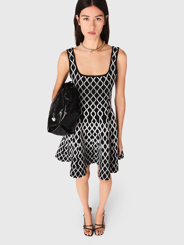 Jacquard knit short dress