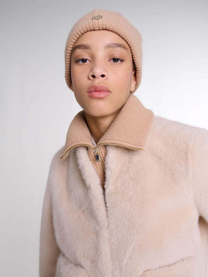 Cashmere/wool zip-up neck warmer