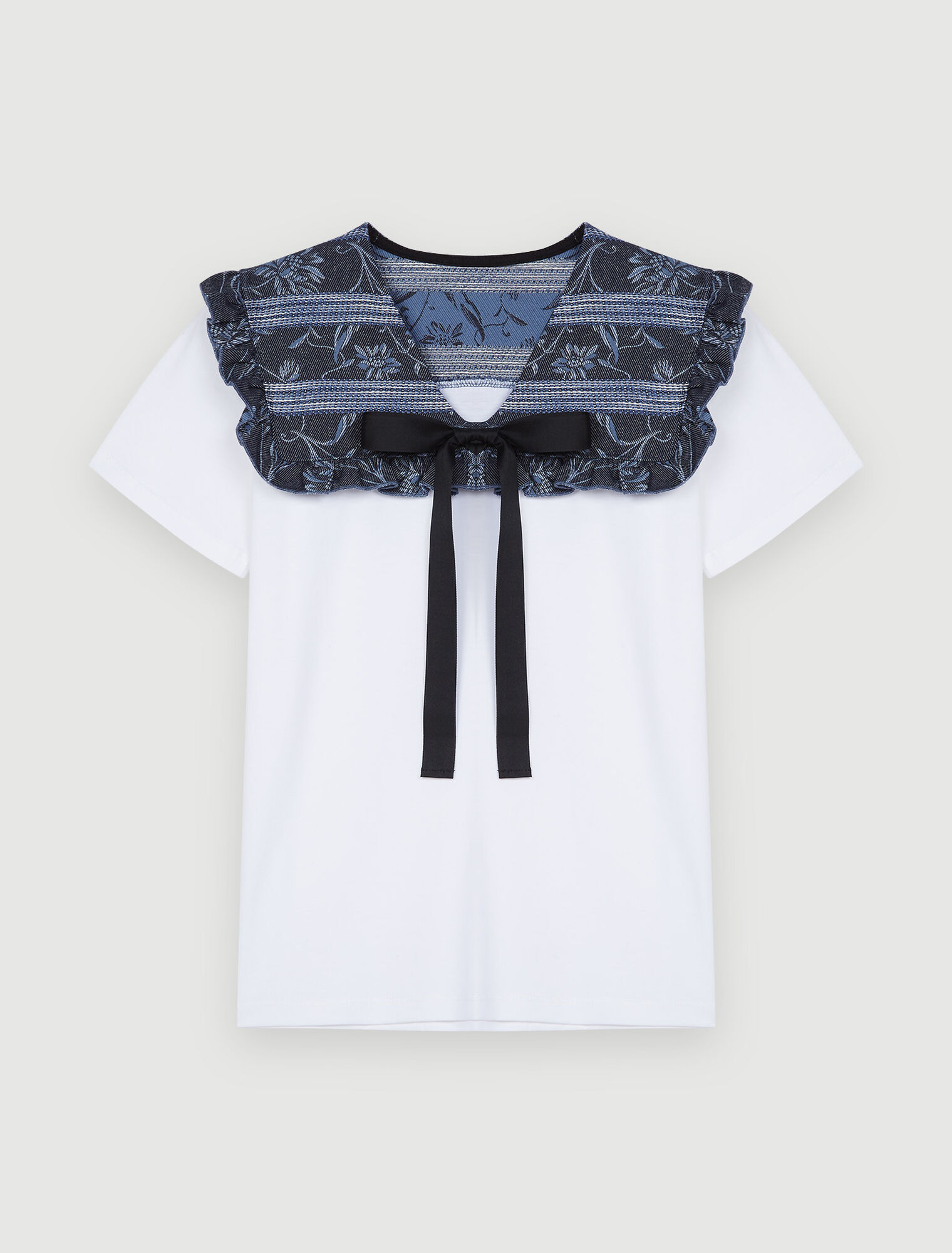 Mixed-material tee-shirt