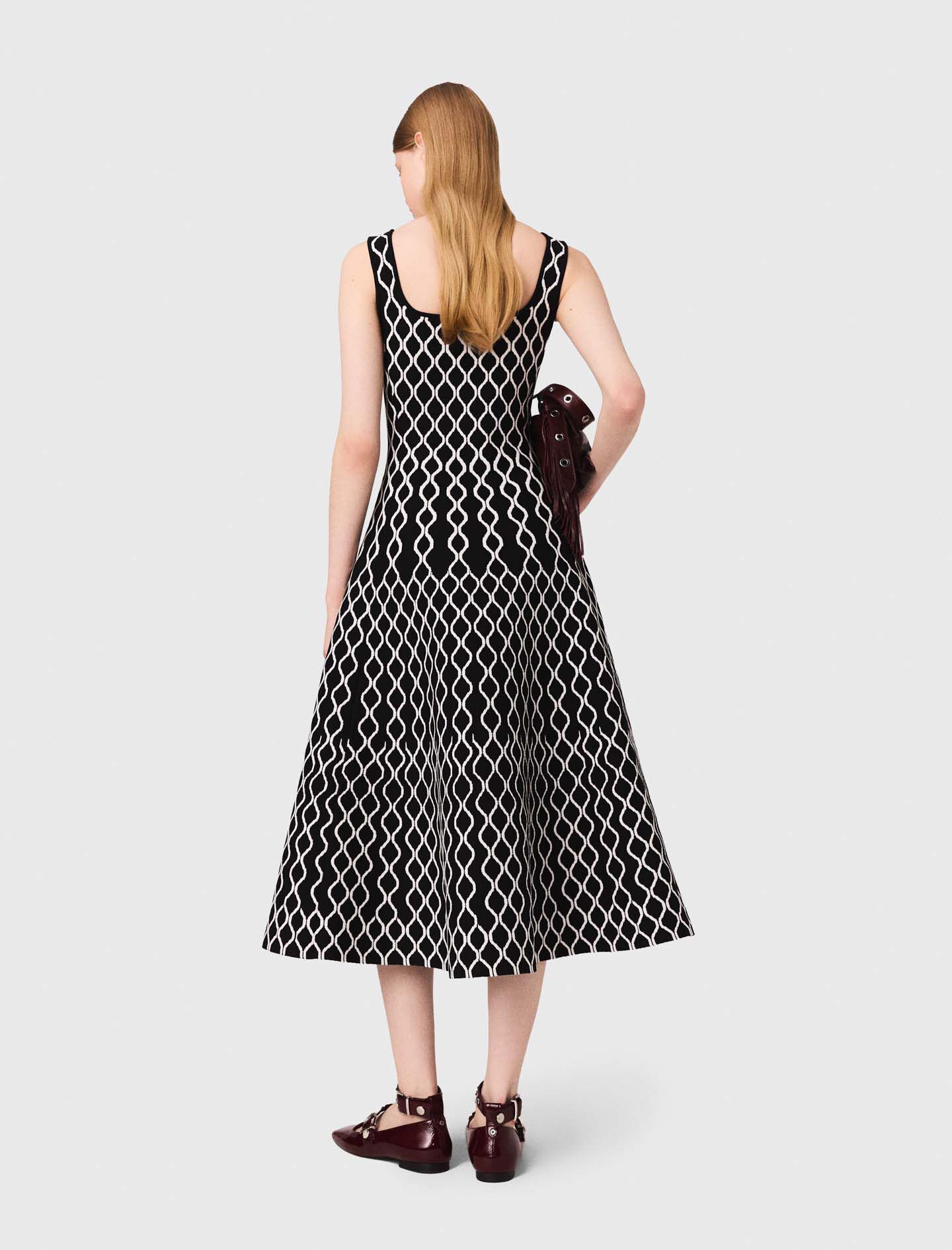 Jacquard knit midi dress Bicolor for Women | Maje