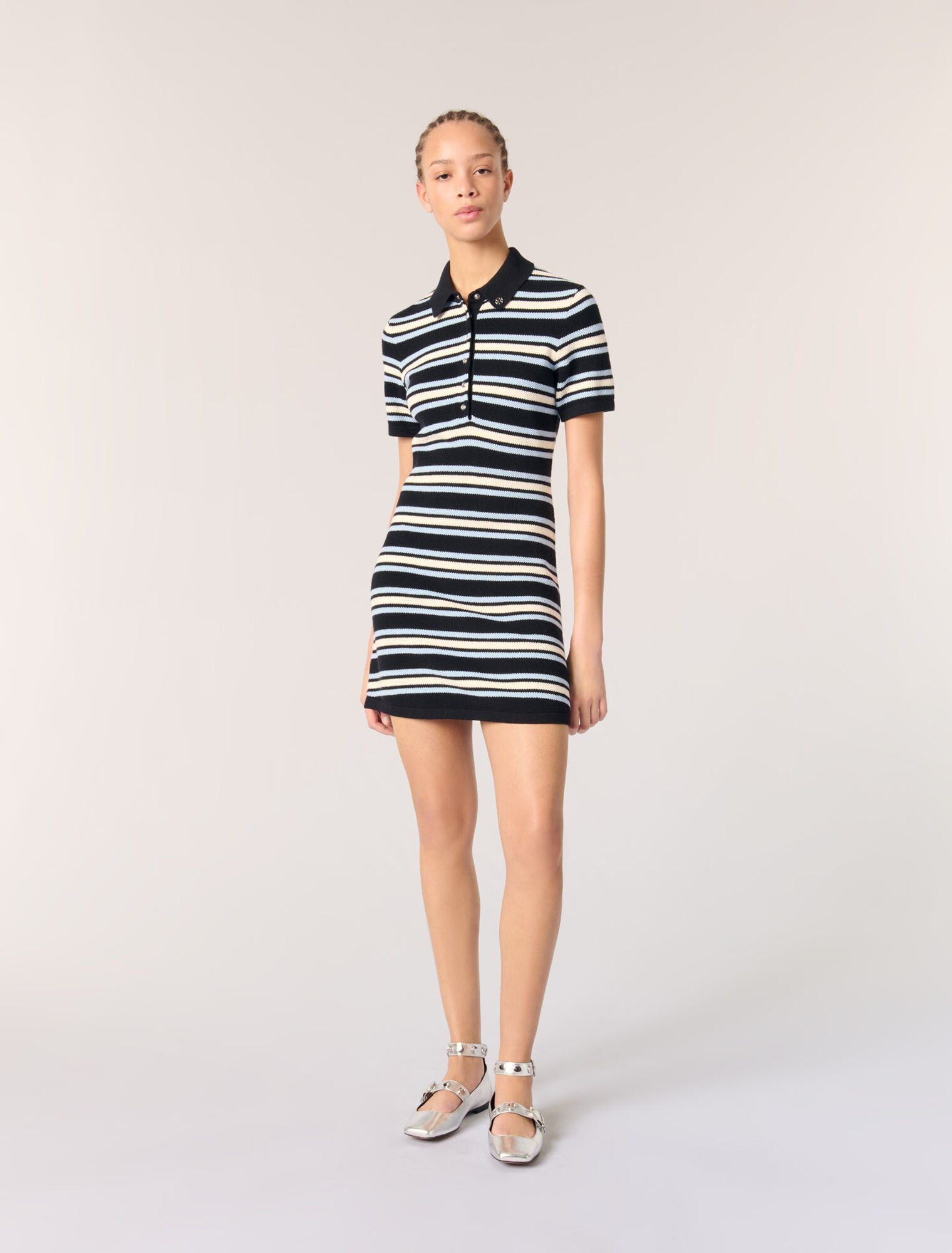 Lil Legs Knit Polo Short Sleeve - Off Navy Stripe Lil Legs Knit Polo Short Sleeve - Off Navy Stripe