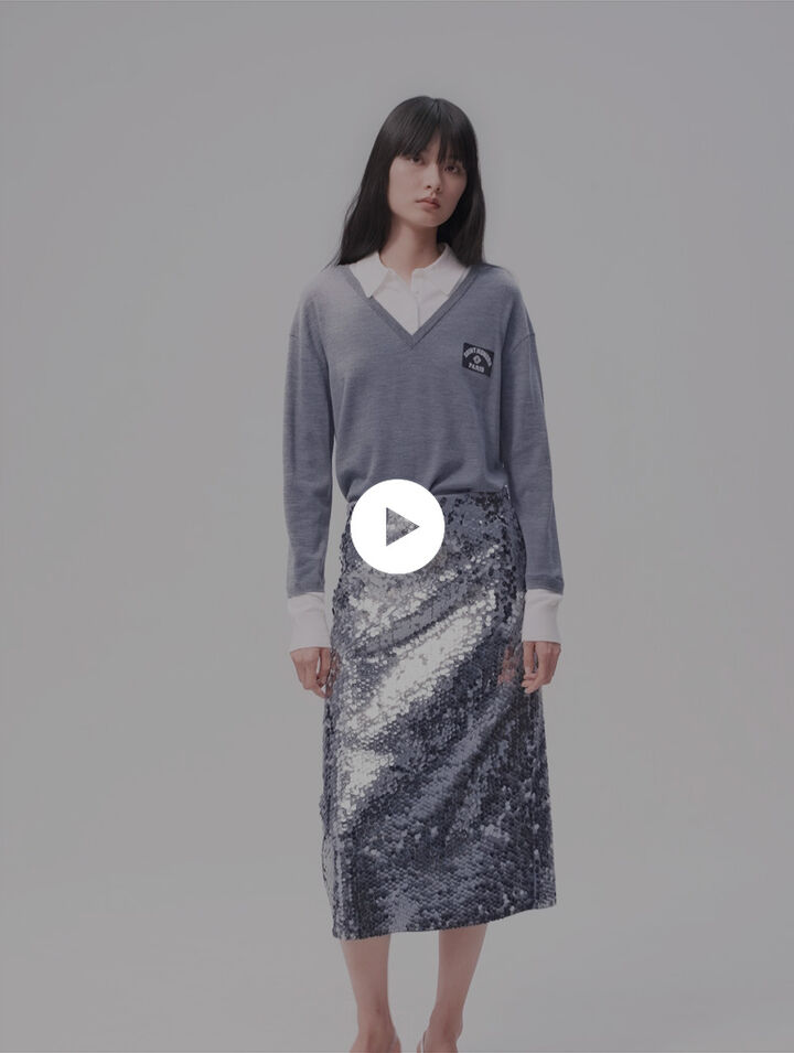 Knit skirt with sequins