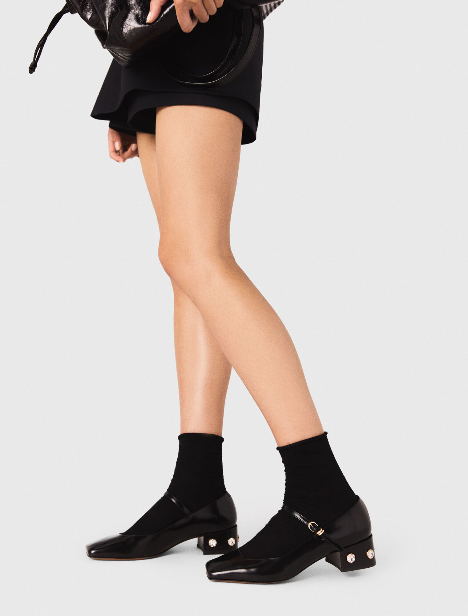Heeled rhinestone Mary Janes