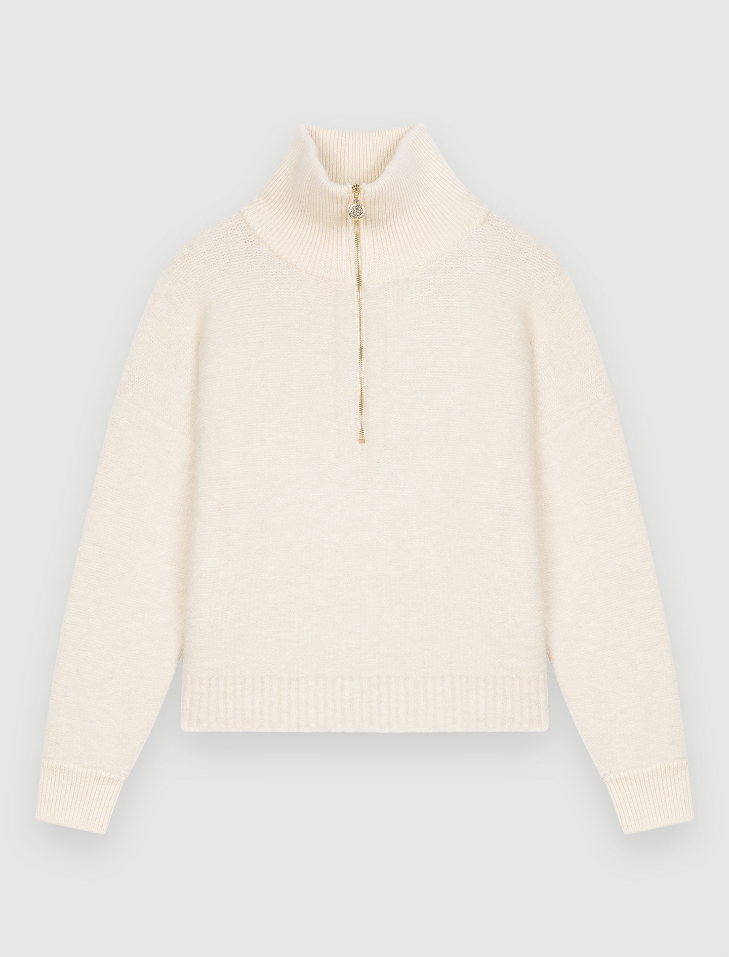【当店限定販売】 Ecru bouclé mock-neck jumper メンズウェア