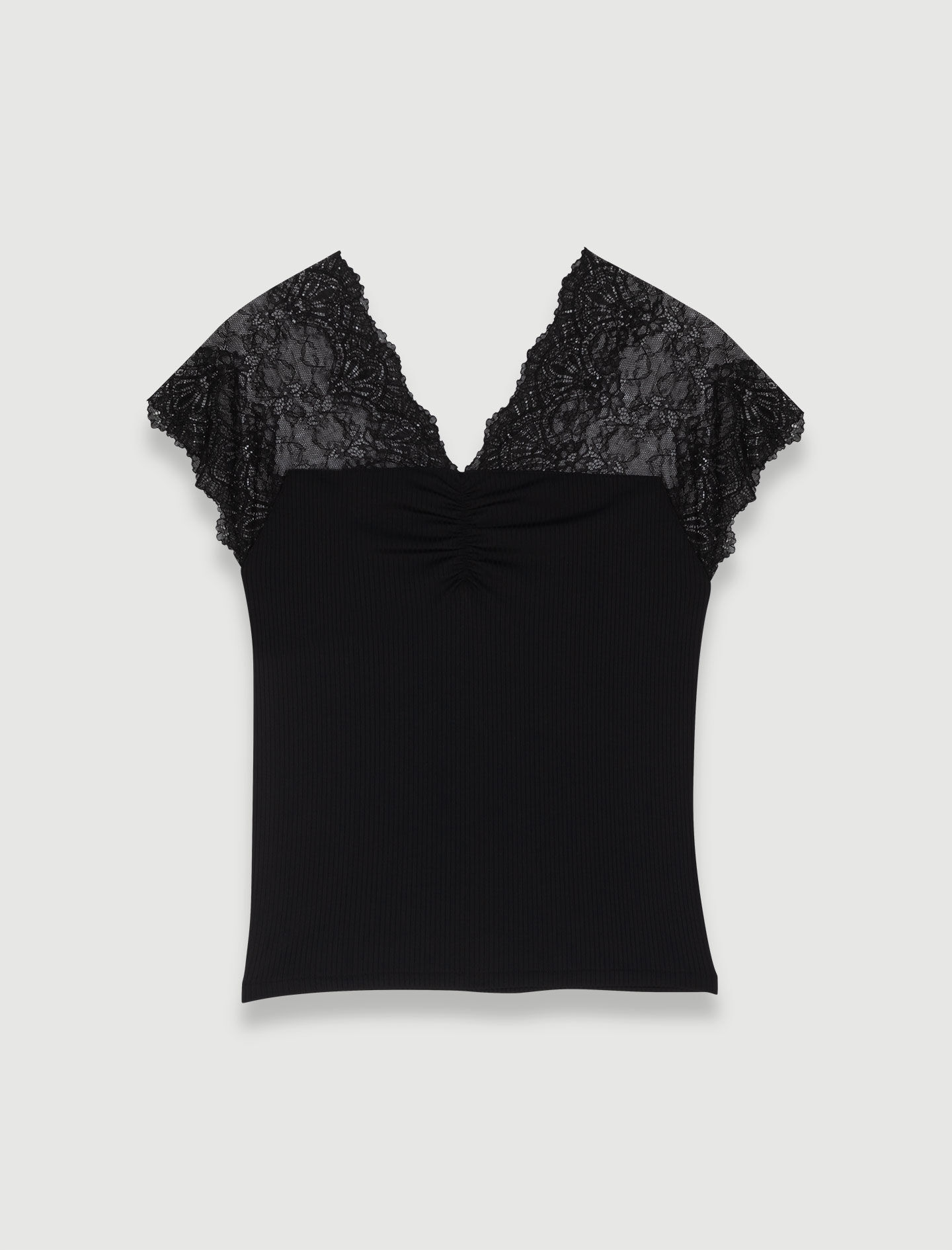 マフラー・ストール A FERRETTI Black Lace Crop-Top JUMISEE Women Gothic Velvet Crop Top Camisole Sexy Lace Trim