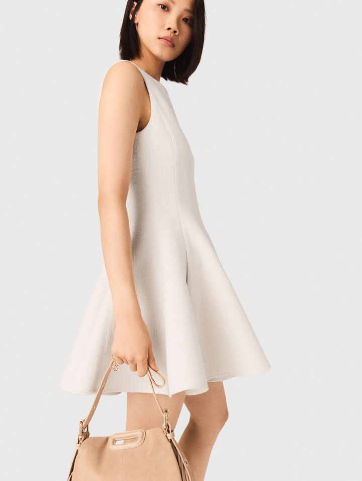 Short flared tweed dress