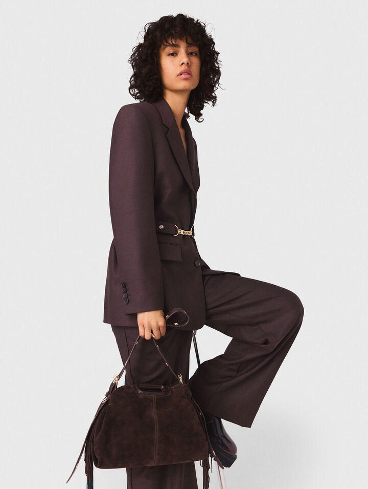 Belted suit jacket