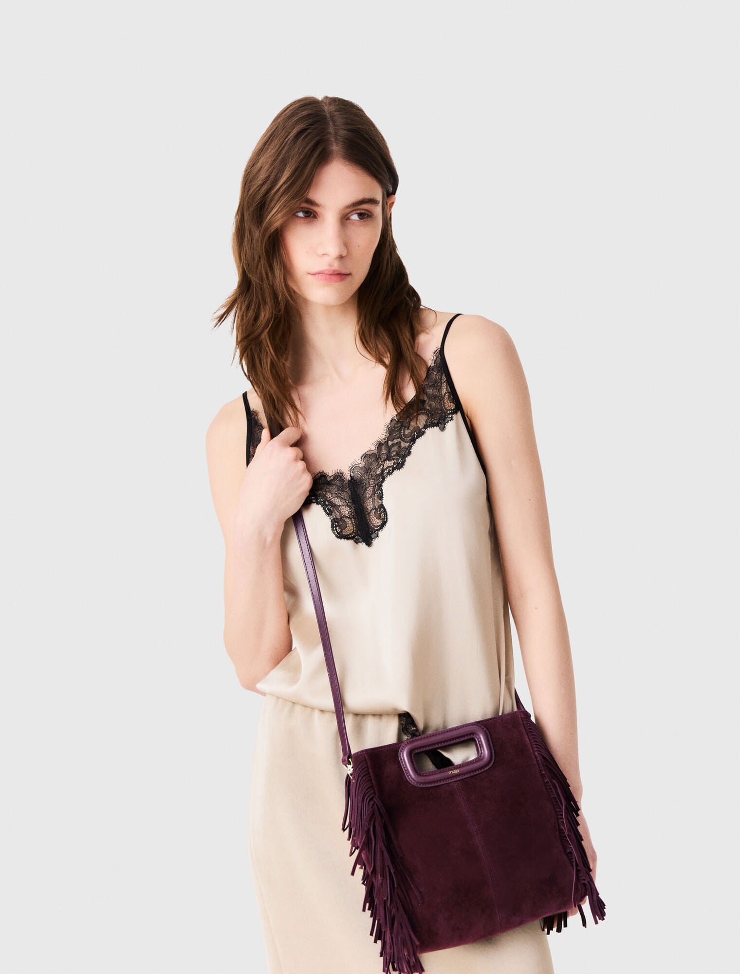 Suede M bag