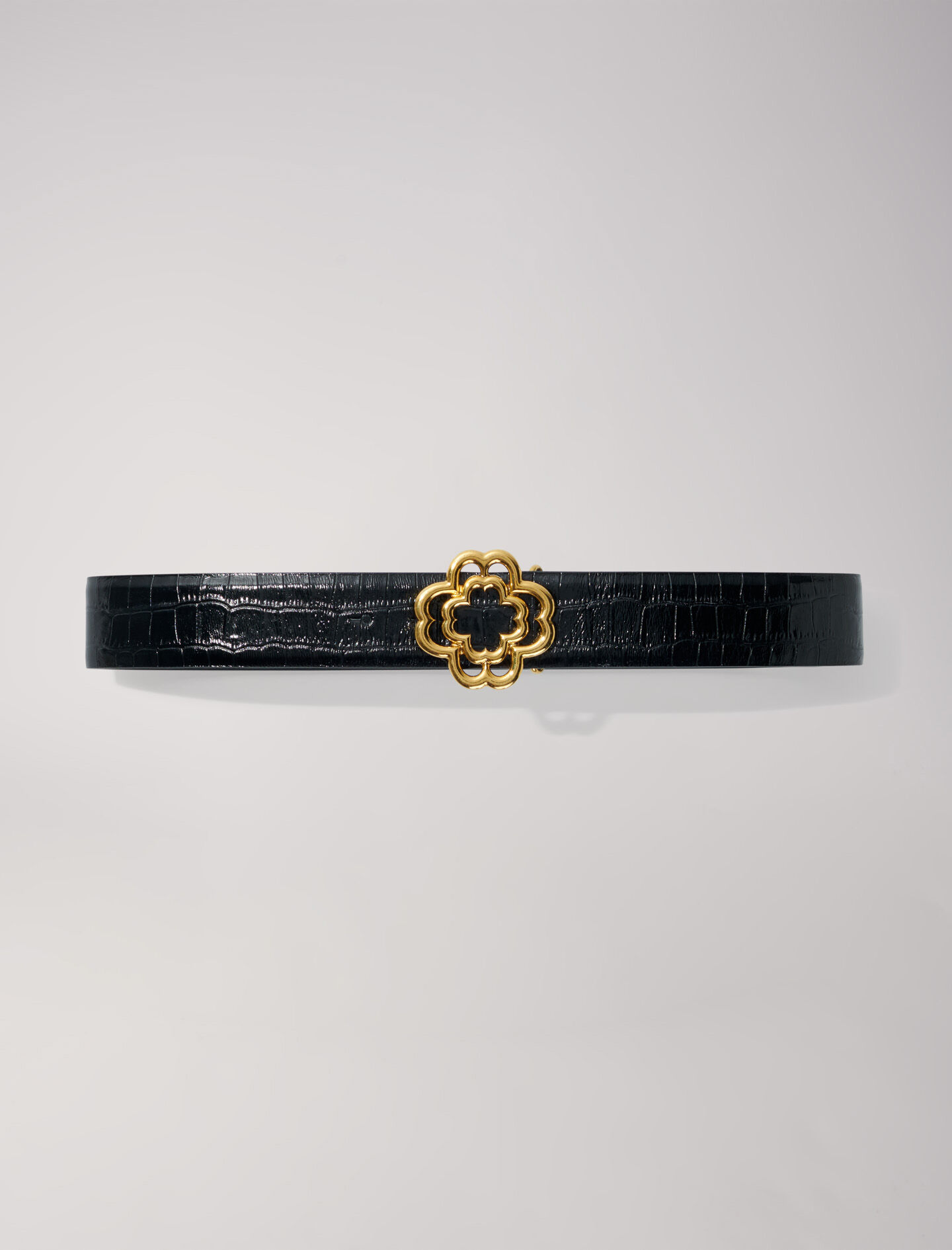 Croc effect leather double M belt Belts Maje