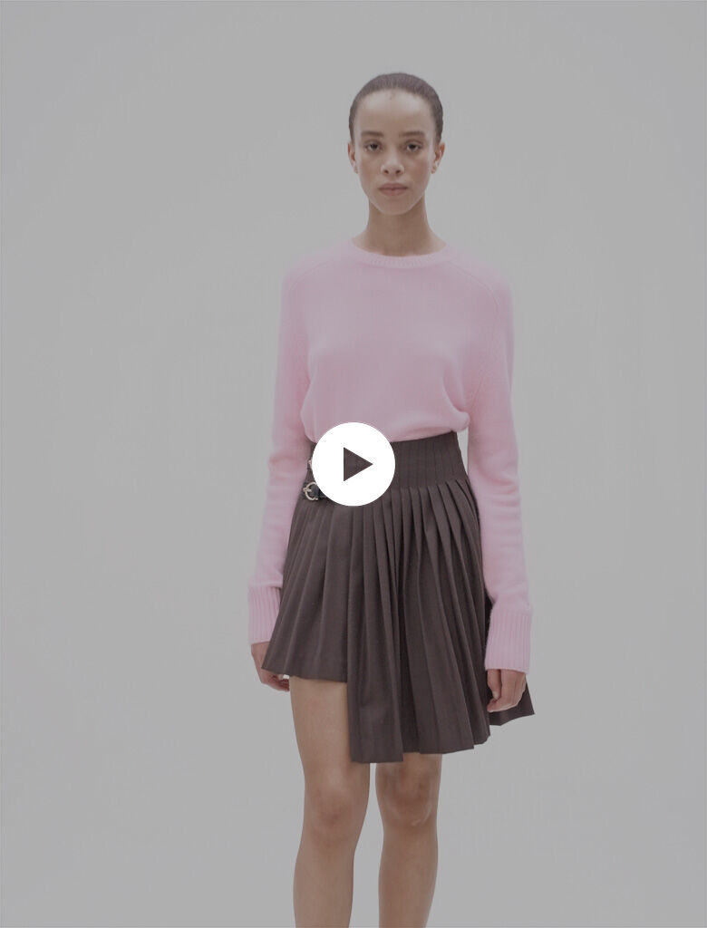 Asymmetrical pleated short skirt - Mini skirts | Maje