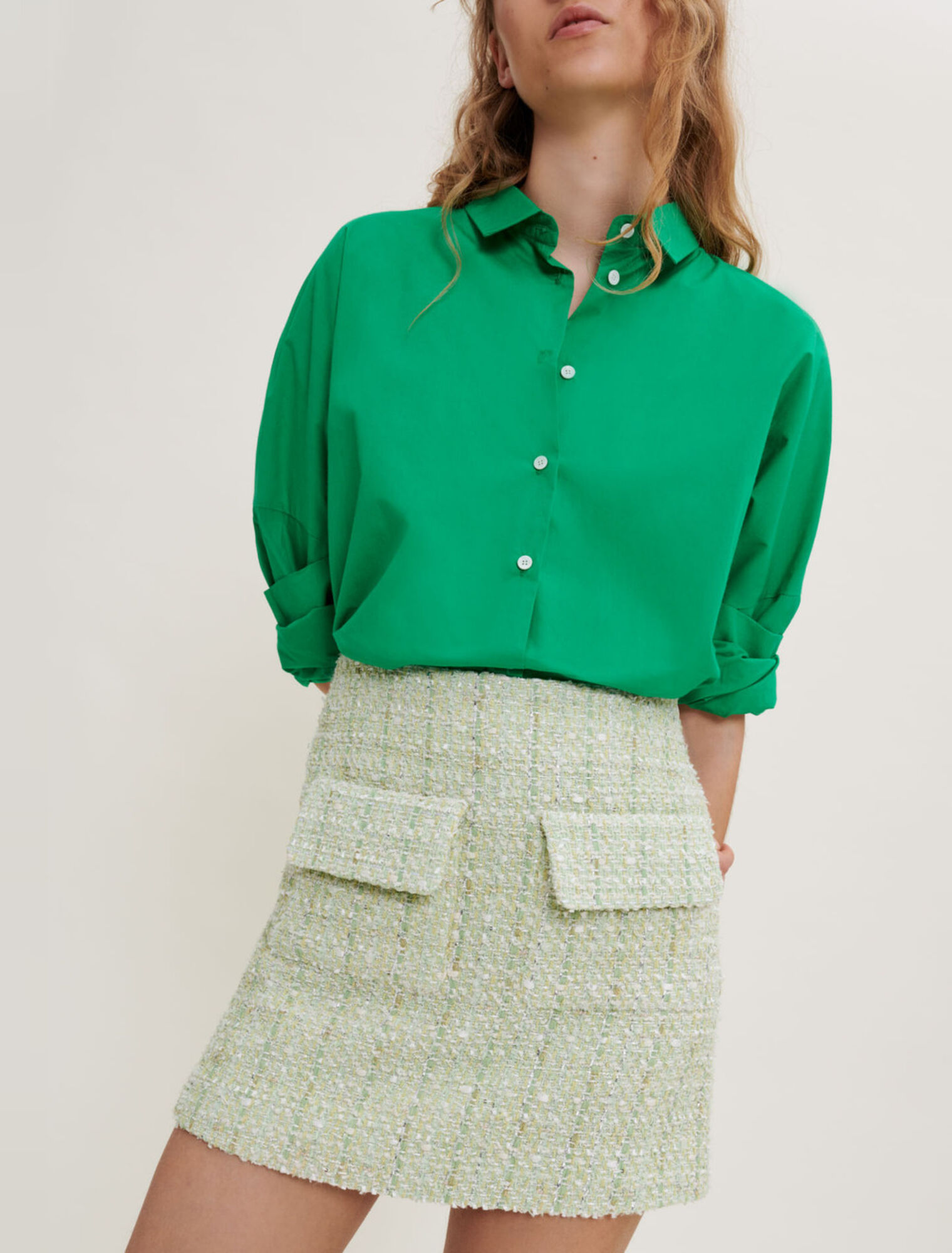 Shiny tweed skirt