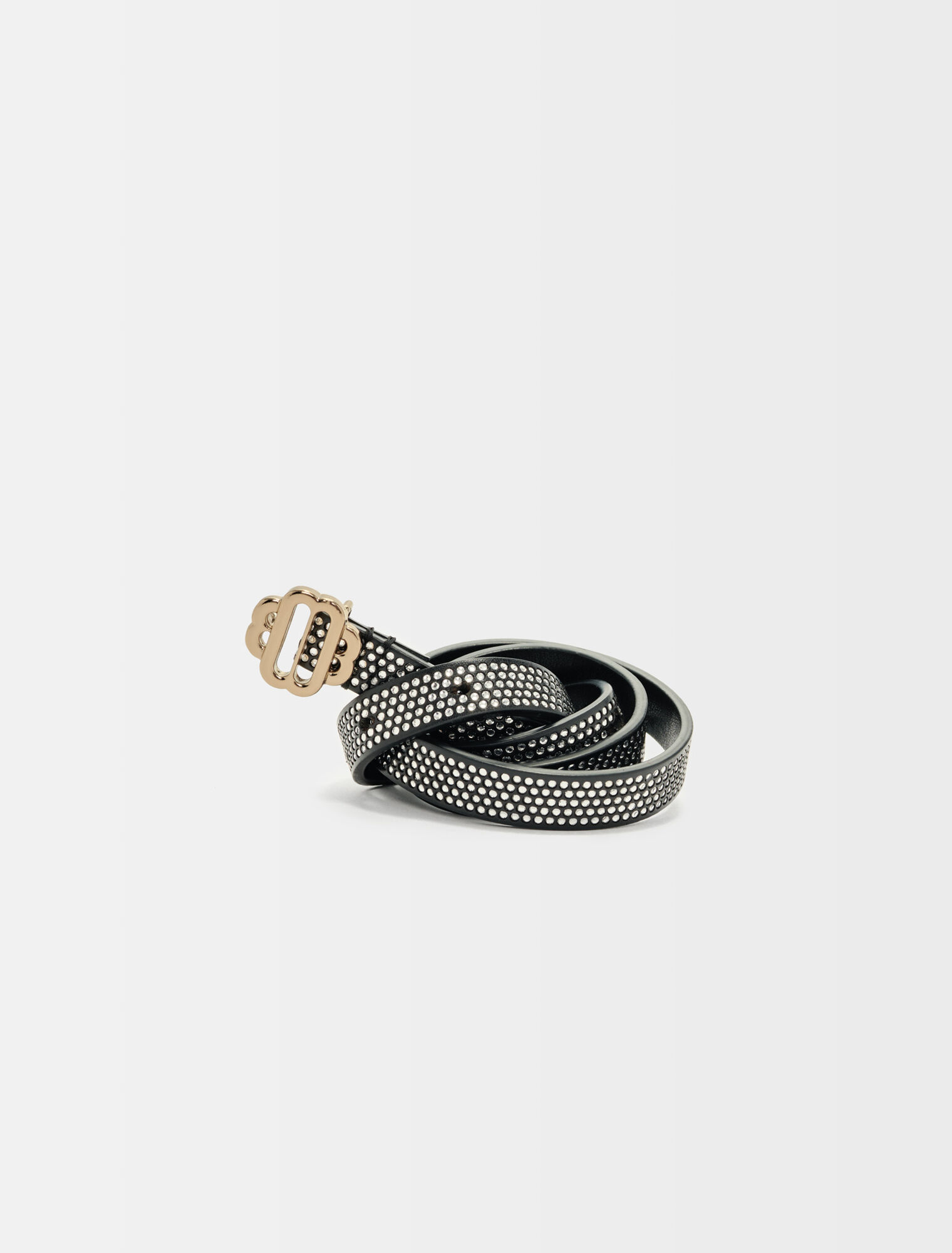 Maje Clover rhinestone belt with buckle