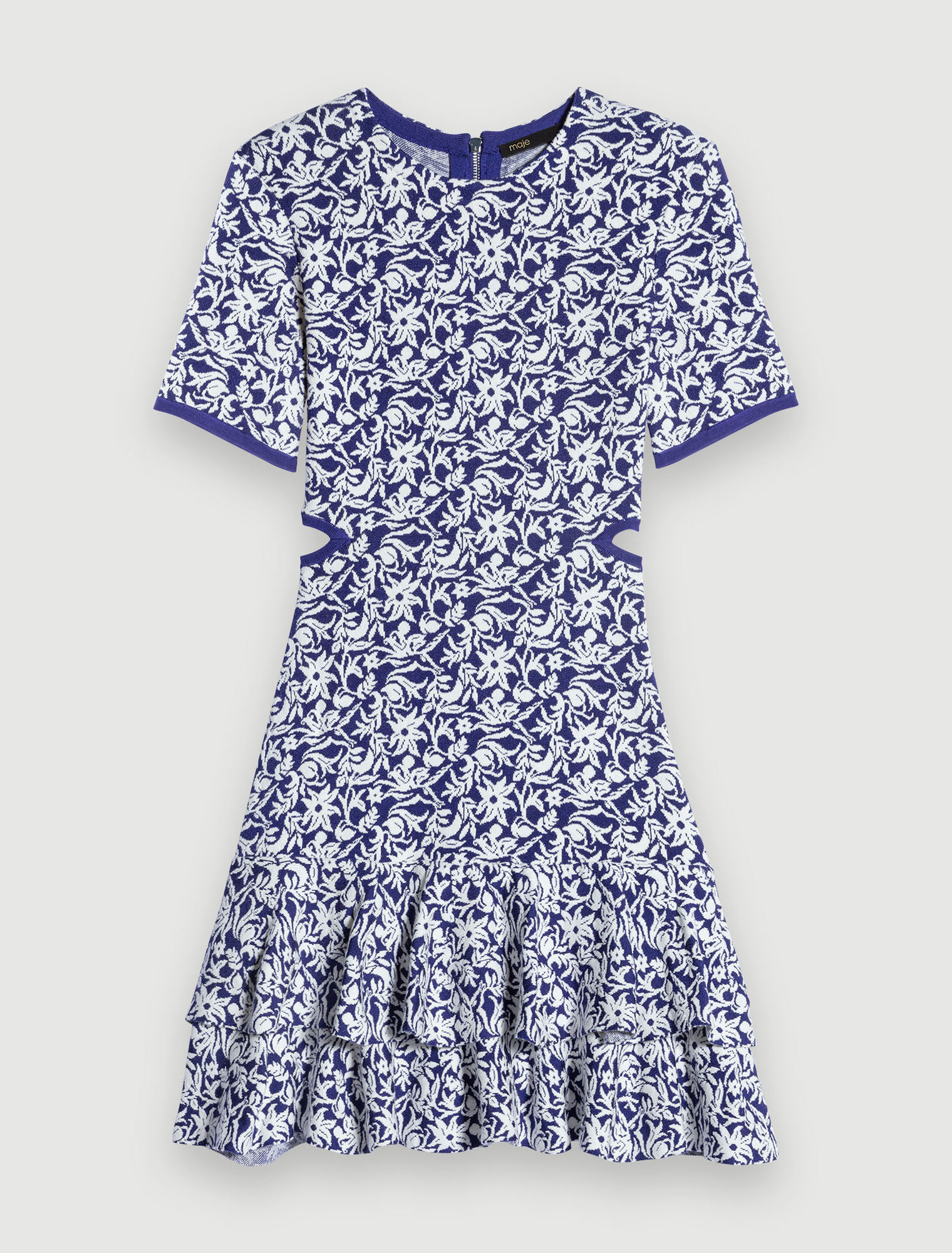 Floral mini dress with cut-outs