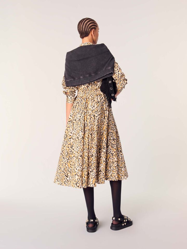 Leopard print midi dress
