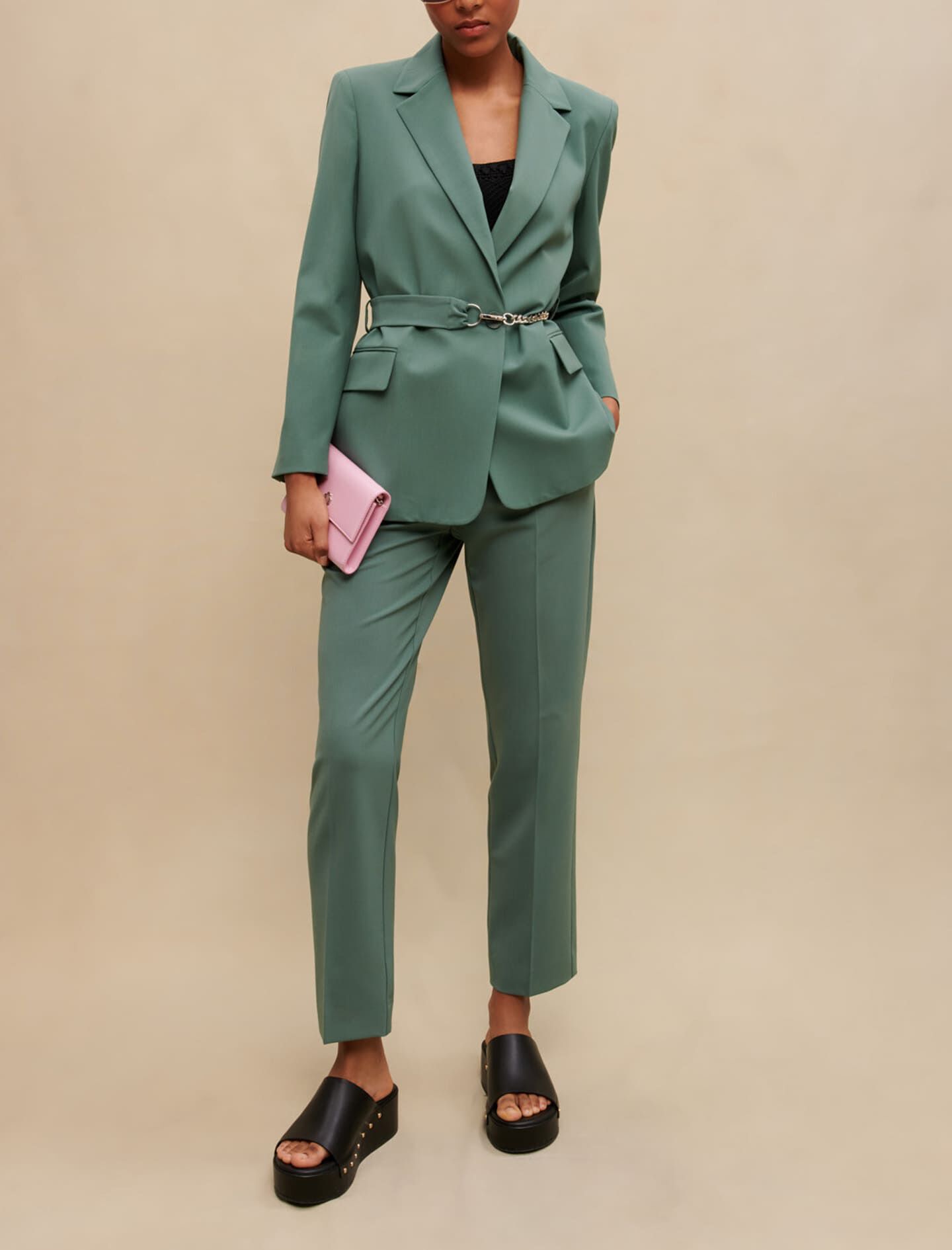 Tailored jacket with chain belt - Offline_Blazers-Jackets | Maje Tailored jacket with chain belt - Offline_Blazers-Jackets | Maje