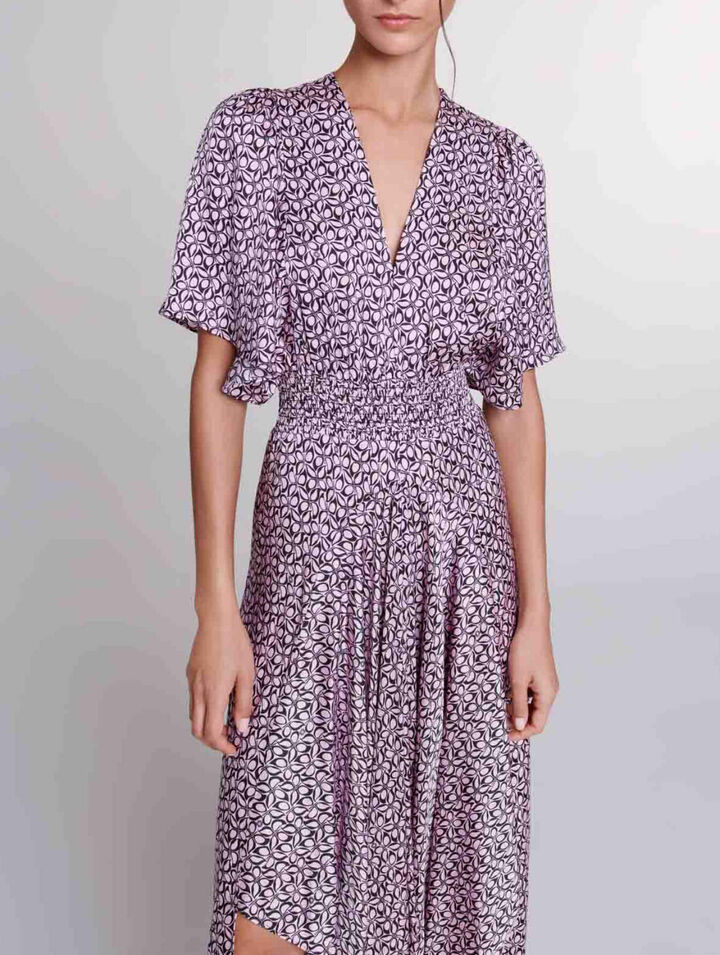 Satin-look patterned maxi dress