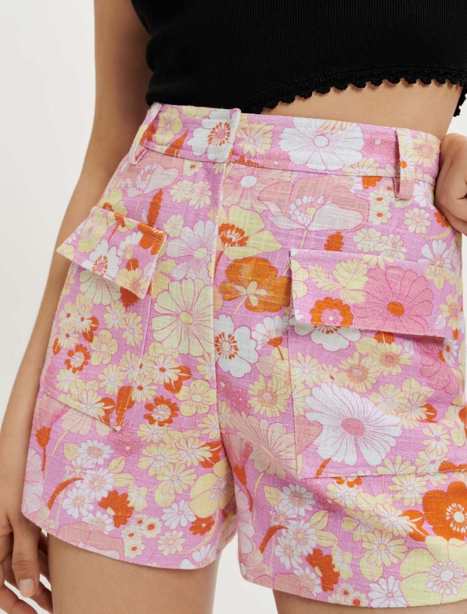 Flower Power print shorts