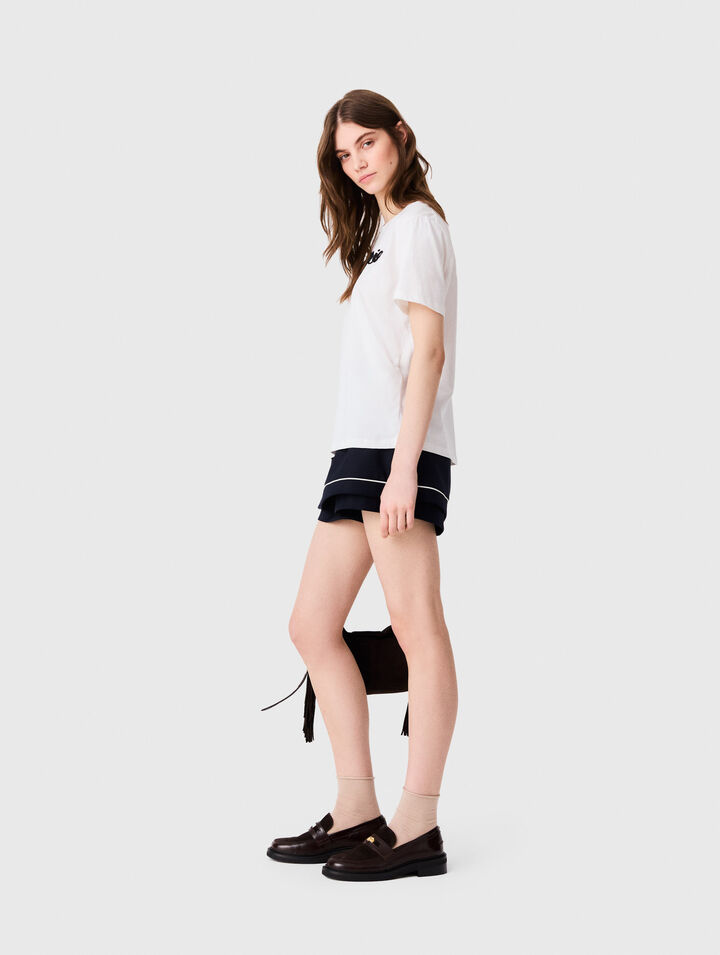 T-shirt with embroidered Paris logo