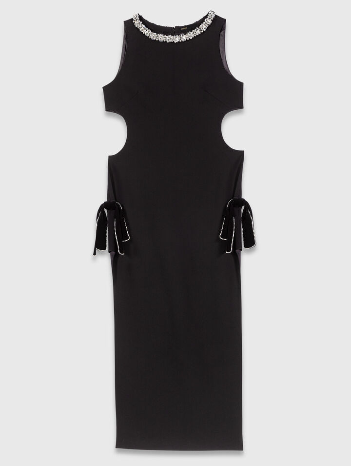 Jewel-collar maxi dress