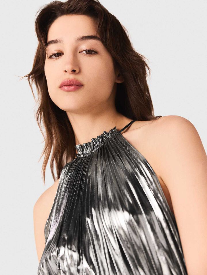 Pleated maxi dress