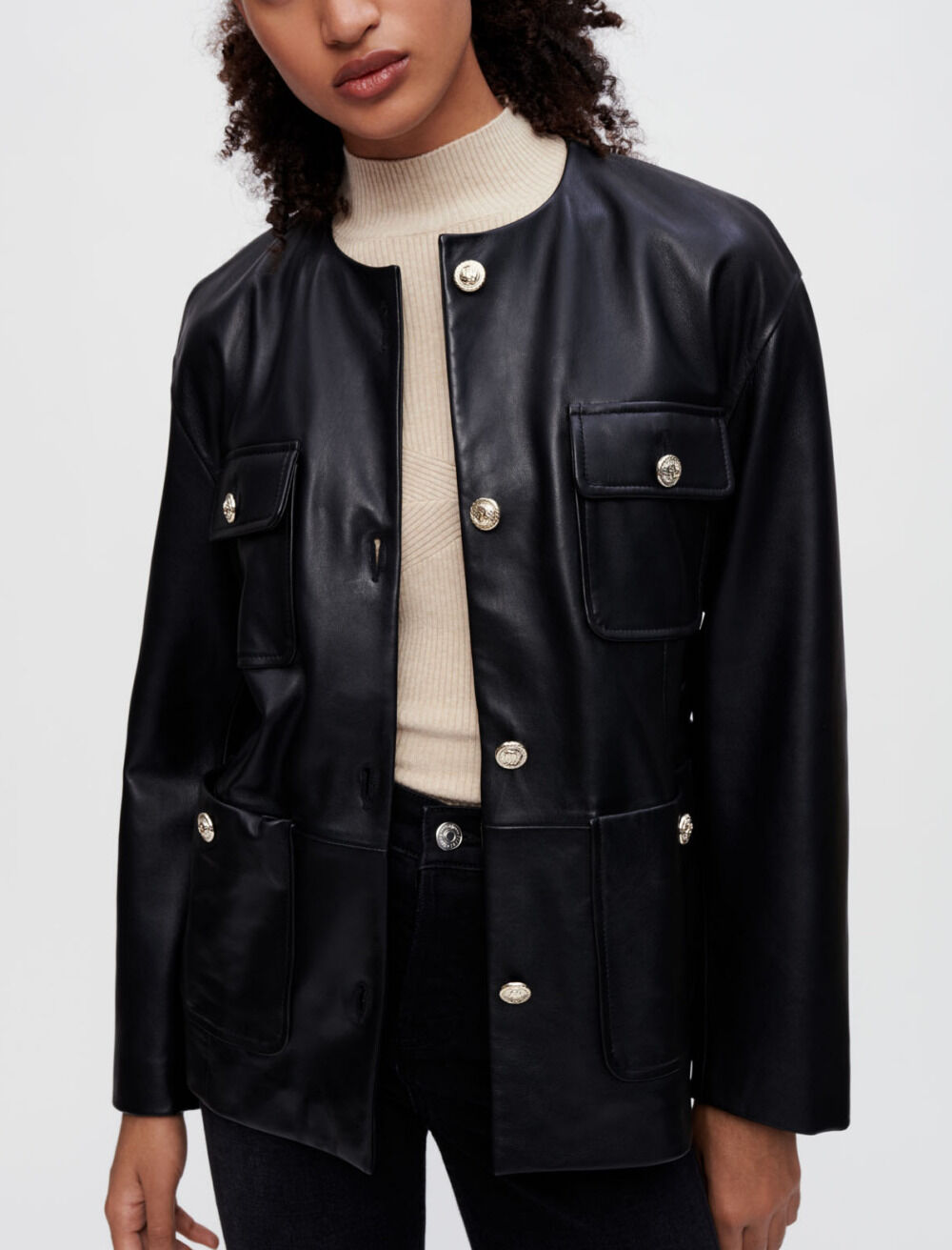Maje leather coat on sale