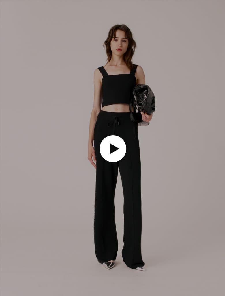 Knitted crop top with straps Black / Gray for Women | Maje