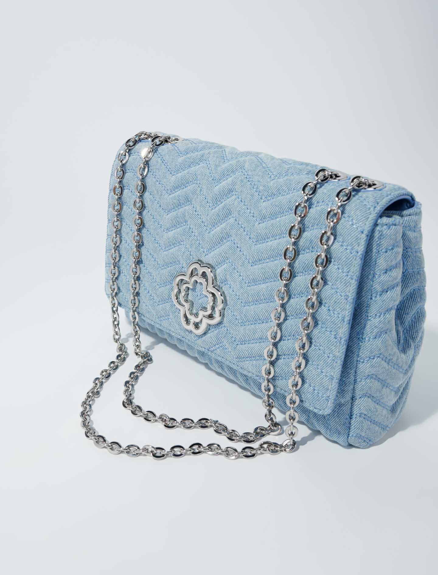 【SURGERY】denim jeans clover logo clutch bag 'blue denim' ☆関税込☆SURGERY☆denim jeans clover logo clutch bag 'blue'