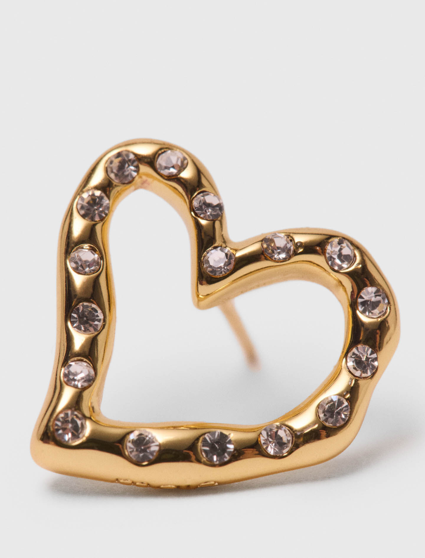 Heart rhinestone stud earrings Denim - Jeans for Women | Maje