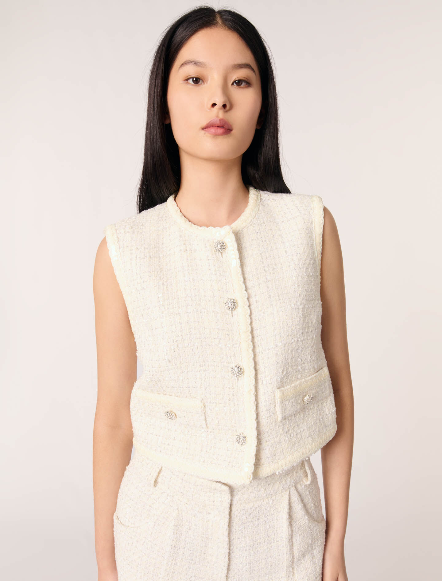Sequin tweed jacket - Tweed jackets | Maje