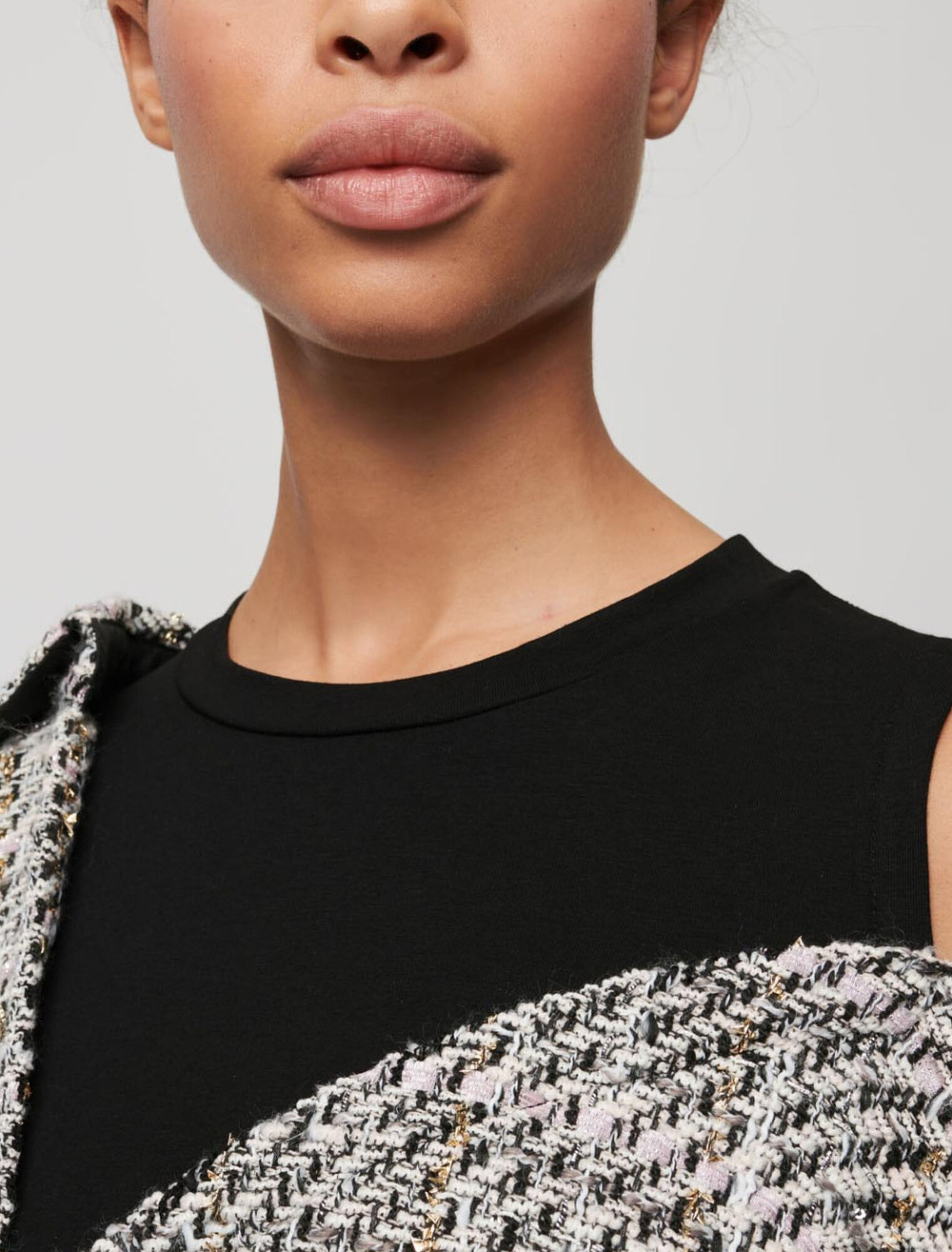 Trompe-l'oeil tweed shirt